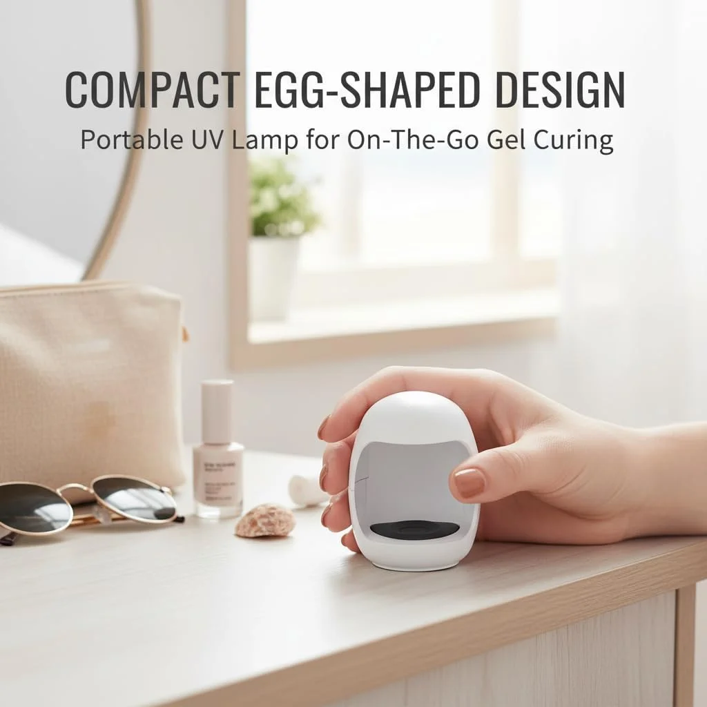 چراغ UV قابل حمل ناخن، مینی دستگاه خشک کننده ژل، خشک کن LED ناخن USB برای ناخن های ژلی، طراحی تخم مرغی شکل سفید، نور دوگانه 365+405NM، تایمر 45/60 ثانیه، 1 عدد چراغ UV قابل حمل ناخن، مینی دستگاه خشک کننده ژل، خشک کن LED ناخن USB برای ناخن های ژلی، طراحی تخم مرغی شکل سفید، نور دوگانه 365+405NM، تایمر 45/60 ثانیه، 1 عدد