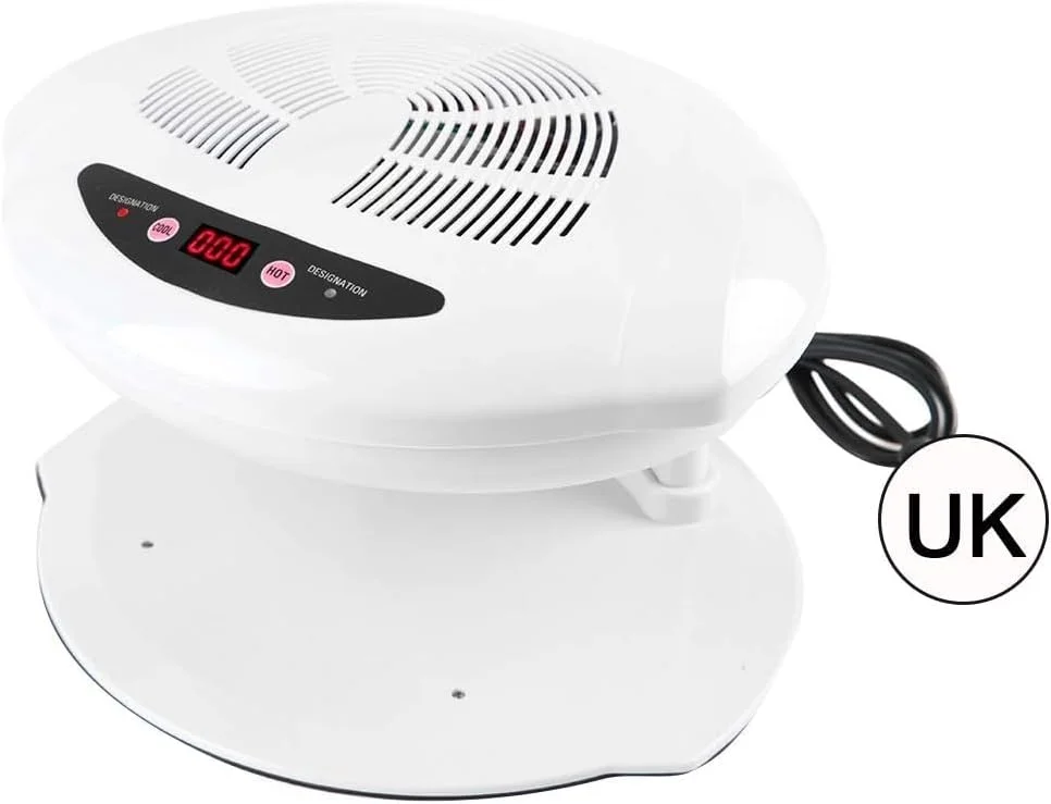 خشک کن ناخن برقی حرفه ای با تنظیمات هوای گرم و سرد، صفحه نمایش دیجیتال، سفید، کنترل دمای دوگانه برای خشک کردن لاک