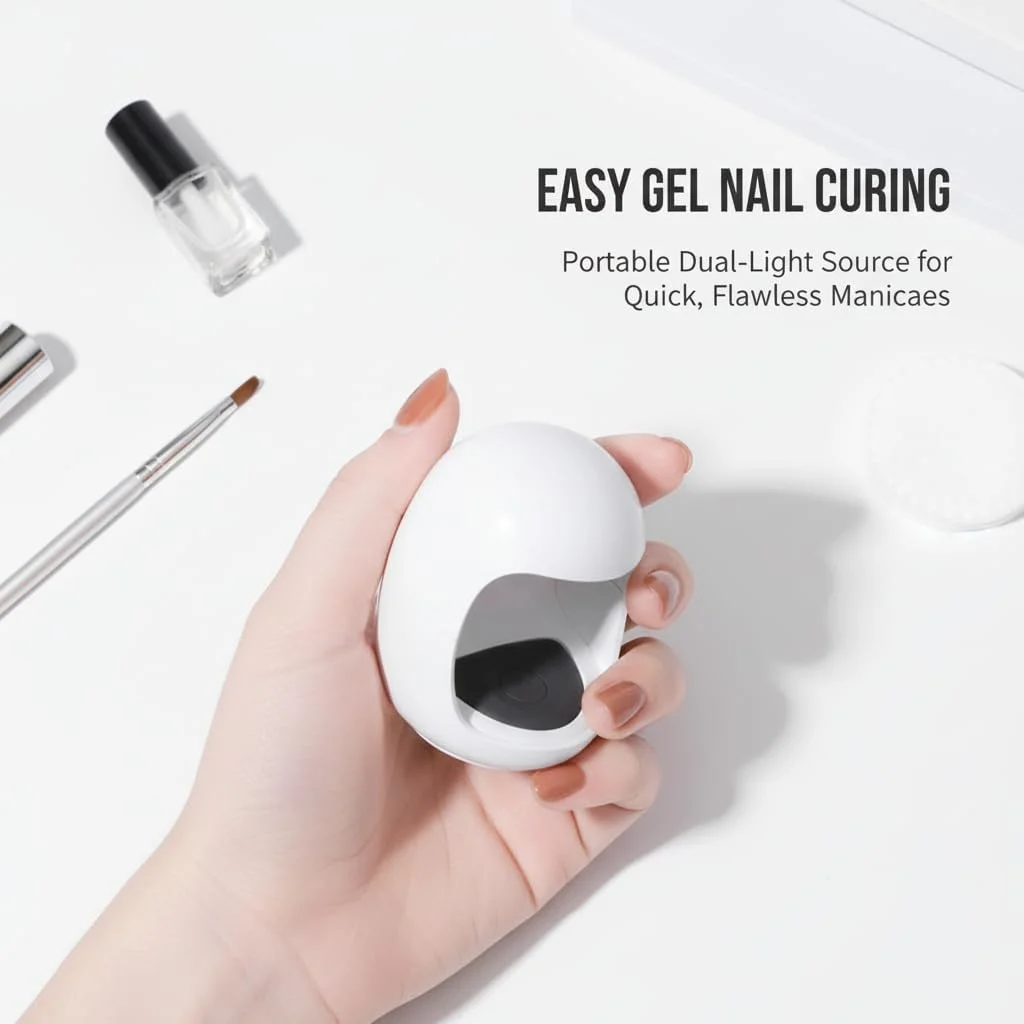 چراغ UV قابل حمل ناخن، مینی دستگاه خشک کننده ژل، خشک کن LED ناخن USB برای ناخن های ژلی، طراحی تخم مرغی شکل سفید، نور دوگانه 365+405NM، تایمر 45/60 ثانیه، 1 عدد چراغ UV قابل حمل ناخن، مینی دستگاه خشک کننده ژل، خشک کن LED ناخن USB برای ناخن های ژلی، طراحی تخم مرغی شکل سفید، نور دوگانه 365+405NM، تایمر 45/60 ثانیه، 1 عدد