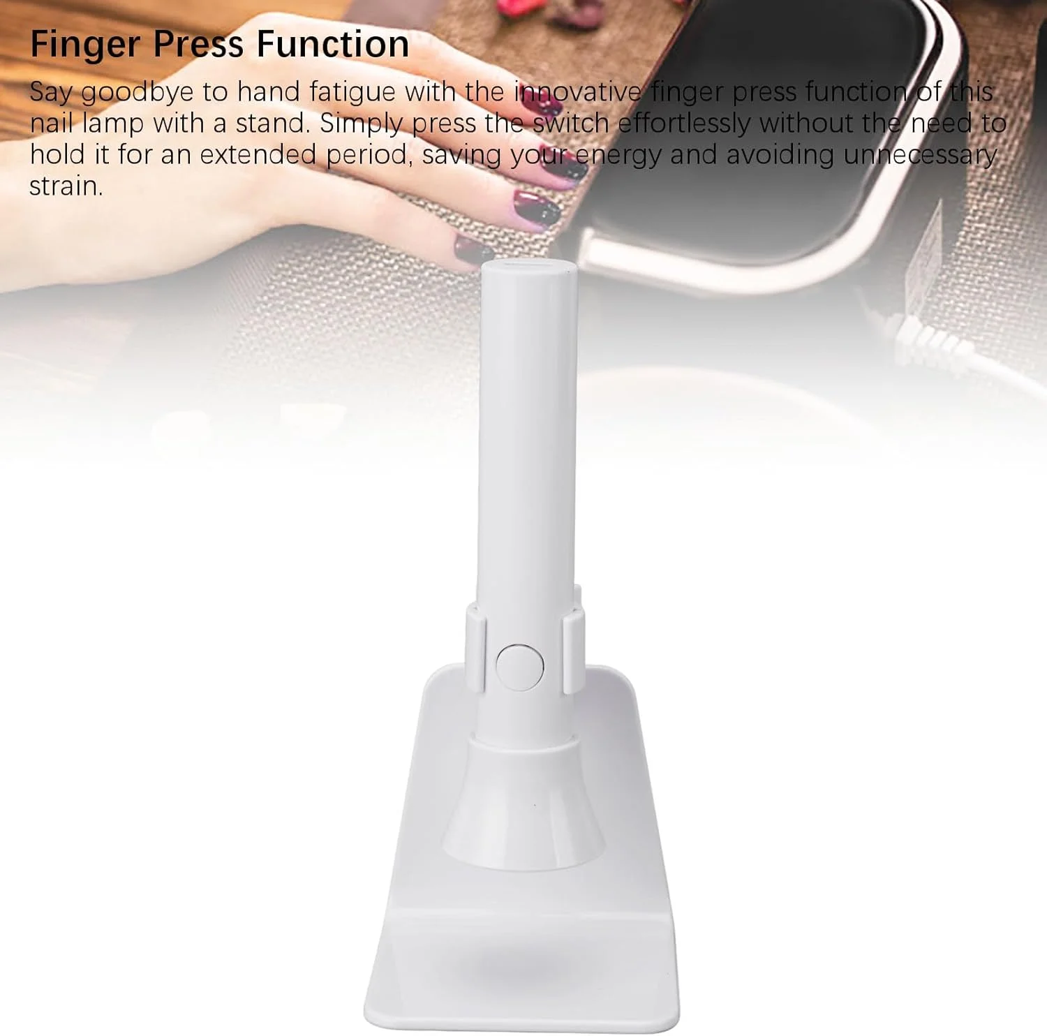 چراغ ناخن LED UV کوچک Cryfokt، لامپ UV دستی با قابلیت خشک کردن سریع ناخن، دارای 6 مهره نوری، حمل آسان، قابل حمل با پایه برای منزل (سفید)