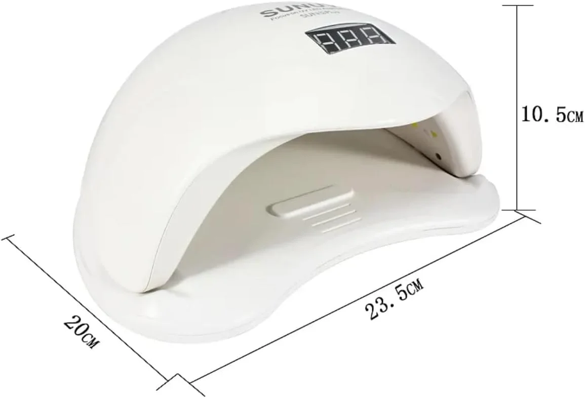 دستگاه خشک کن لاک ناخن LED یو وی 5 پلاس، دستگاه حرفه ای ژل برای مانیکور و پدیکور با سنسور و 4 تایمر