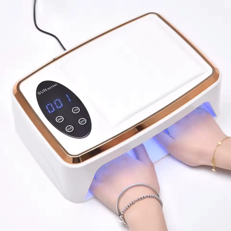 دستگاه خشک کن لاک ژل MATE-60 مدل 3.0-120W UV LED با بالشتک دست، خشک کن حرفه ای ناخن برای مانیکور سالنی، قابل حمل، خشک کردن سریع، 100-240V 50/60HZ