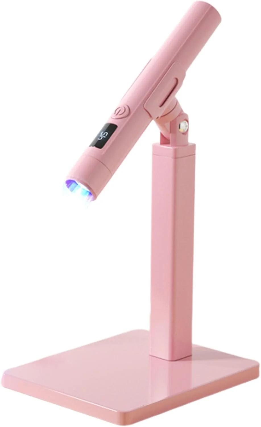 خشک کن سریع ناخن، چراغ دستی ابزار طراحی ناخن با پایه چرخان، چراغ ال ای دی برای ژل ناخن با پایه خشک کن برای ژل ناخن