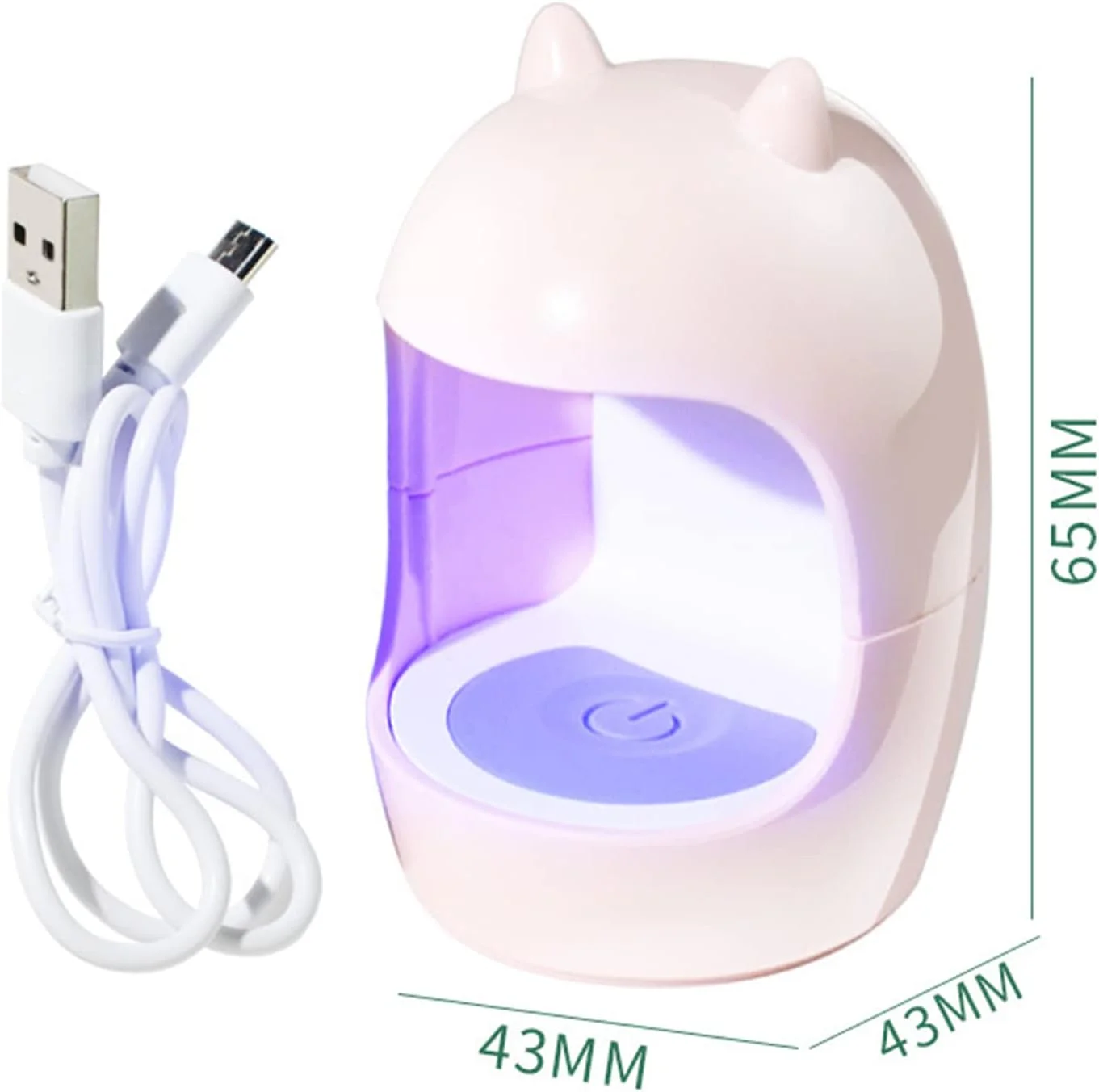 چراغ ناخن قابل حمل با رابط USB، زمانبندی دو سرعته 30 و 60 ثانیه، دستگاه خشک کن سریع 6 وات با 3 عدد لامپ مهره ای با راندمان بالا