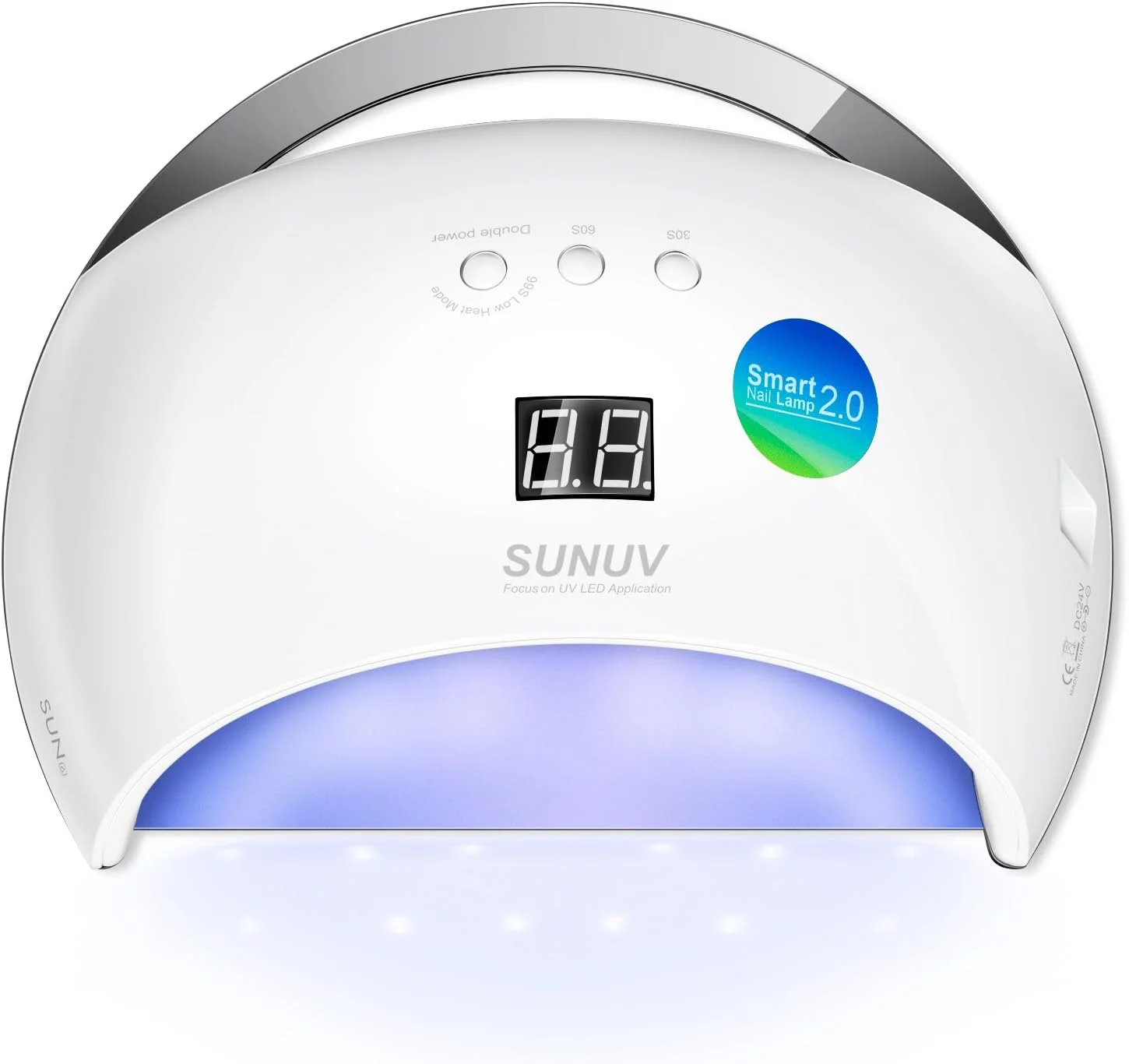 دستگاه خشک کن لاک ژل ناخن LED یو وی SUNUV، 48 وات با تایمر 30/60/99 ثانیه و سنسور سینی جداشدنی مناسب برای خانه و سالن