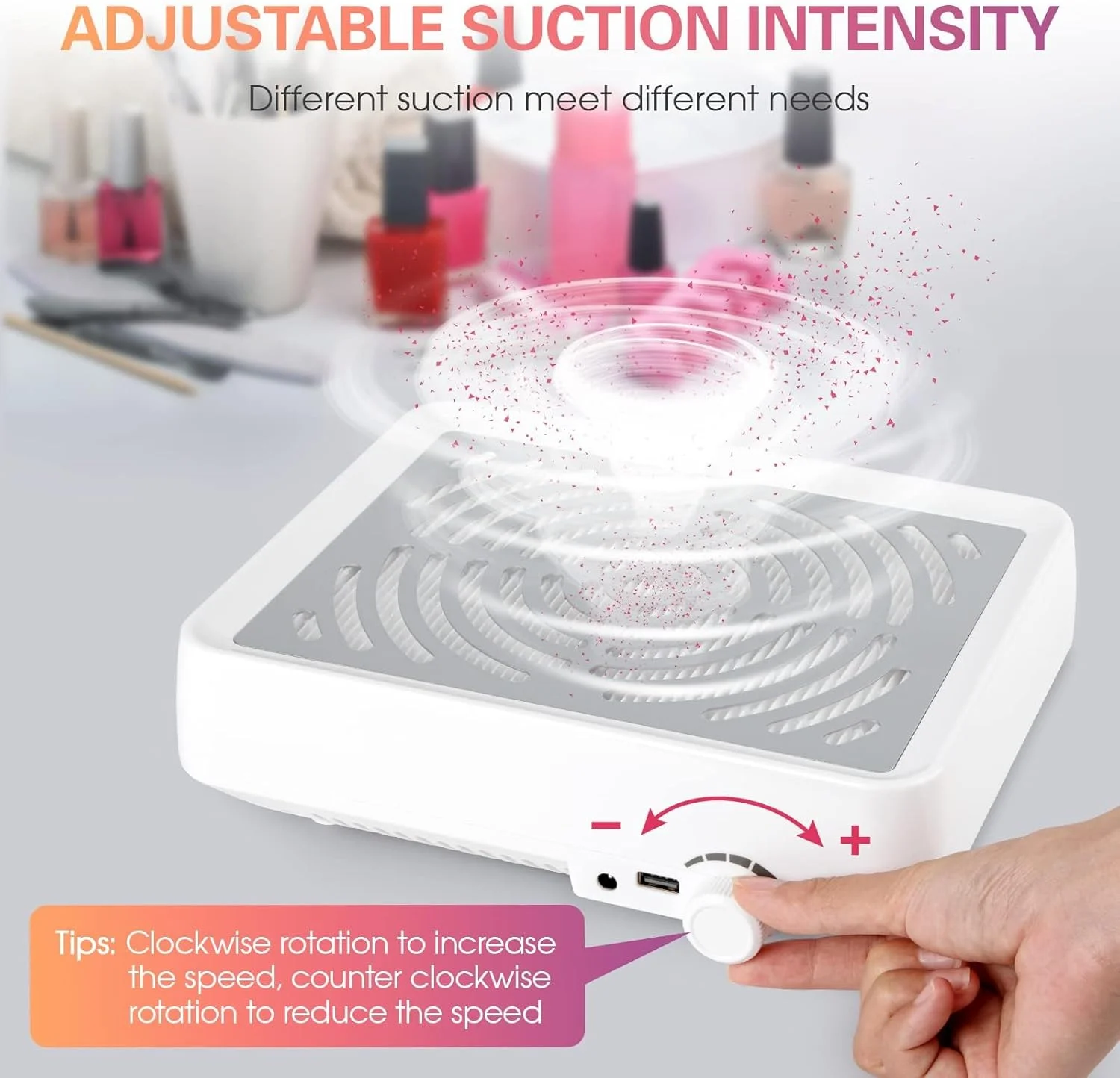 دستگاه جمع کننده گرد و غبار ناخن TERRIFI، 40 وات، با لامپ برای ناخن های تمیز و شیک، دستگاه مکش برقی گرد و غبار برای ناخن - برای استفاده در سالن های ناخن و منزل دستگاه جمع کننده گرد و غبار ناخن TERRIFI، 40 وات، با لامپ برای ناخن های تمیز و شیک، دستگاه مکش برقی گرد و غبار برای ناخن - برای استفاده در سالن های ناخن و منزل