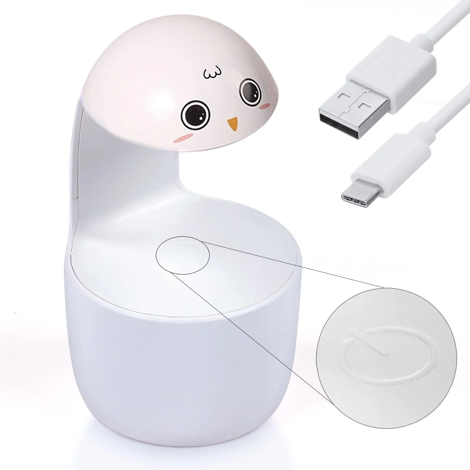 دستگاه خشک کن ناخن، مینی لامپ UV LED ناخن با منبع تغذیه USB، نور UV قابل حمل، لامپ کیورینگ UV کارتونی زیبا برای زنان و دختران، مناسب برای طراحی ناخن در خانه، سالن و مانیکور DIY