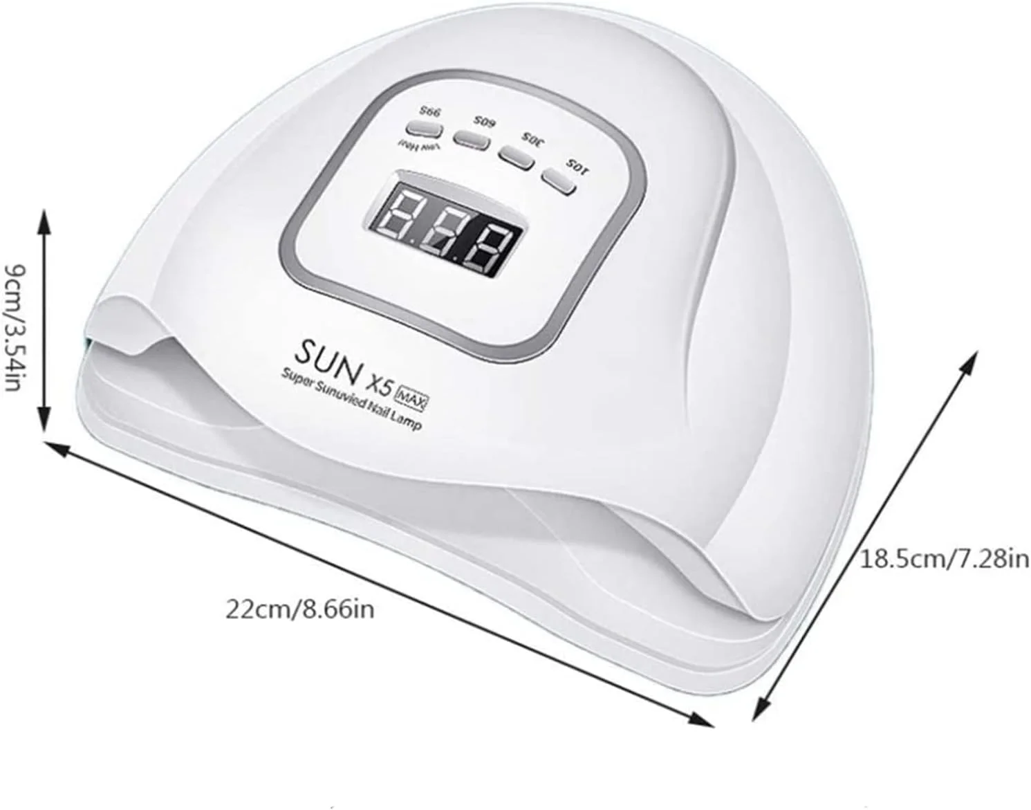 دستگاه خشک کن لاک ناخن SKEIDO، لامپ UV LED 120 وات، ابزار و لوازم جانبی حرفه ای طراحی ناخن با 3 تنظیم تایمر 30/60/90 ثانیه، سنسور برای خشک کردن لاک ژل ناخن و ناخن پا