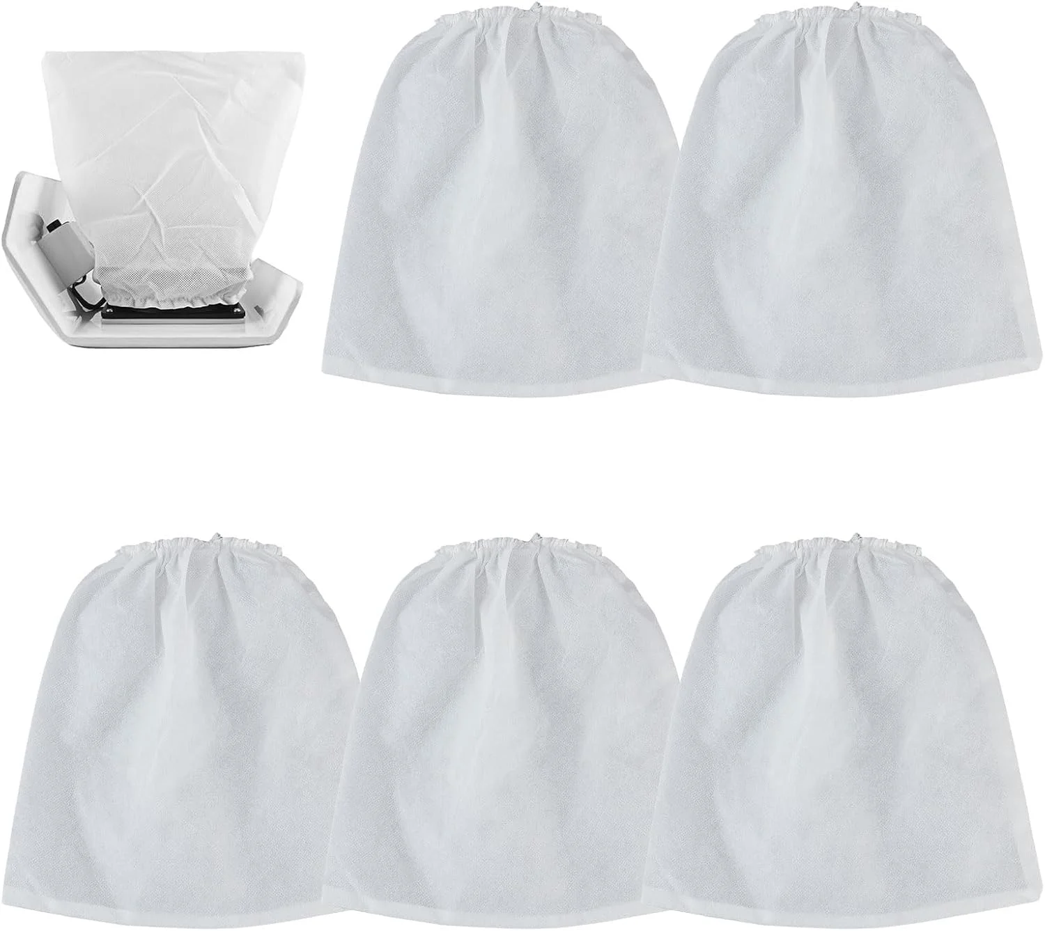 NICENEEDED 5 عدد کیسه جمع کننده گرد و غبار ناخن، کیسه های جمع آوری گرد و غبار هنر ناخن غیر بافته قابل استفاده مجدد، کیسه های ذخیره سازی گرد و غبار ناخن جایگزین تجهیزات مانیکور برای سالن ناخن