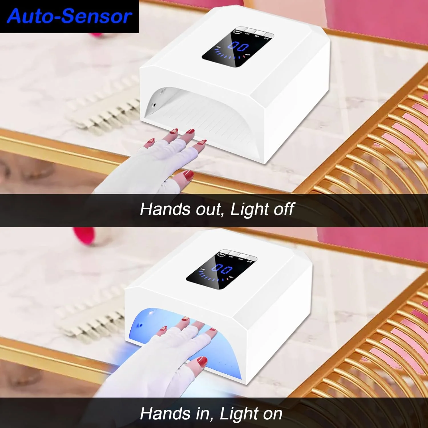 چراغ UV قابل شارژ برای ناخن، لامپ LED ناخن 60 وات بدون سیم با سنسور خودکار و خشک کن سریع ناخن، ابزار حرفه ای طراحی ناخن و مانیکور برای لاک ژل چراغ UV قابل شارژ برای ناخن، لامپ LED ناخن 60 وات بدون سیم با سنسور خودکار و خشک کن سریع ناخن، ابزار حرفه ای طراحی ناخن و مانیکور برای لاک ژل