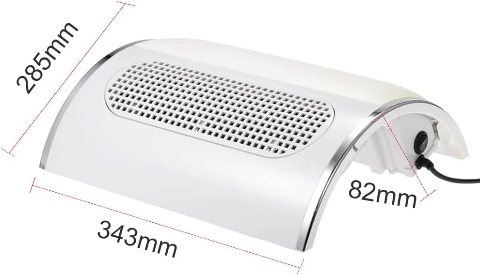 دستگاه جمع کننده گرد و غبار ناخن OUNA، تمیز کننده پودر، دستگاه مکش گرد و غبار سالن طراحی ناخن با 3 فن و 2 کیسه جمع آوری گرد و غبار، دوشاخه EU
