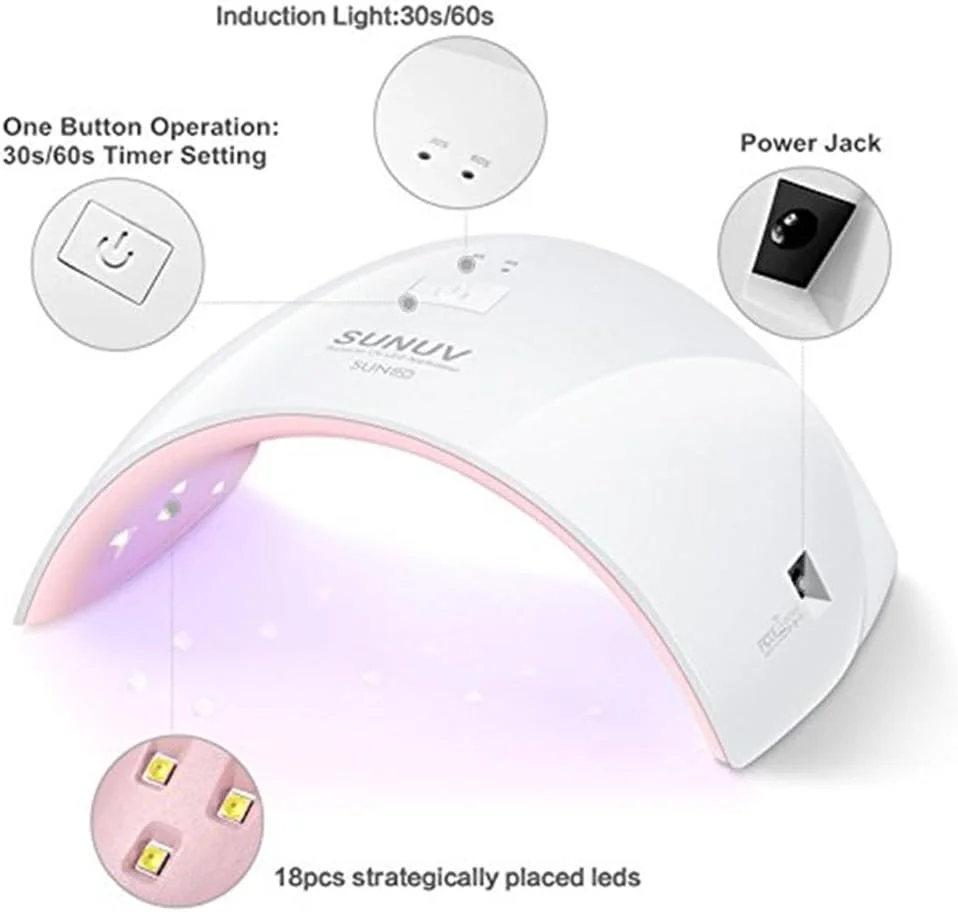 دستگاه خشک کن لاک ناخن LED مدل SKEIDO SUN9C 24W با طراحی منحنی مناسب برای خشک کردن انگشت شست