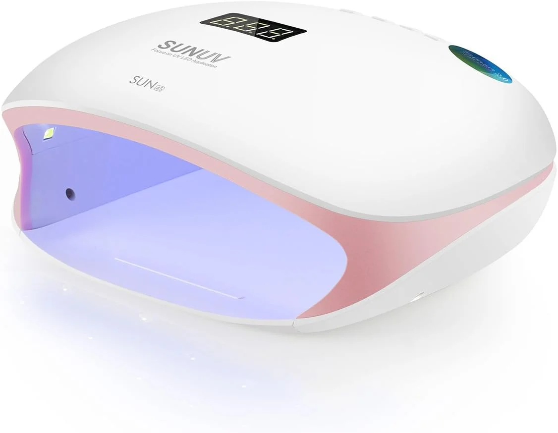 دستگاه خشک کن لاک ژل ناخن SUNUV 48W UV LED با سنسور (صورتی) مدل SUN4S