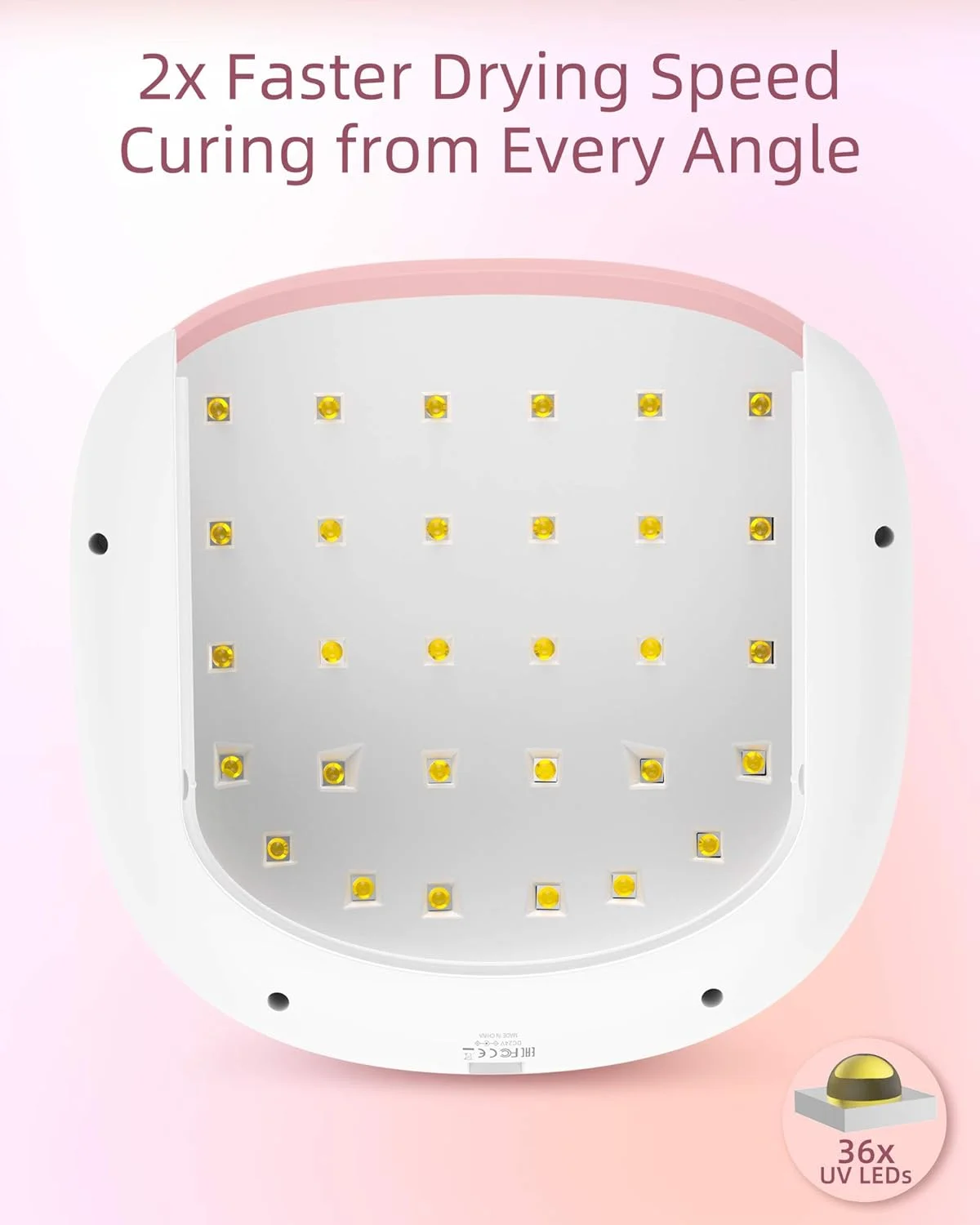 دستگاه خشک کن لاک ژل ناخن SUNUV 48W UV LED با سنسور (صورتی) مدل SUN4S