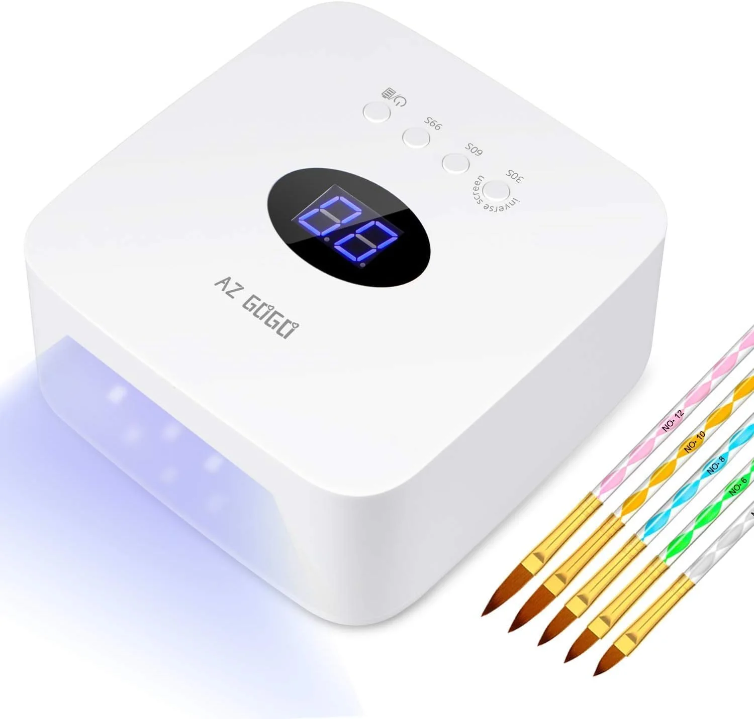 چراغ ناخن LED بی سیم AZ GOGO (سفید)، خشک کن ناخن LED UV قابل شارژ برای لاک ژل و همه ناخن ها - استفاده چند منظوره برای خانه و سالن