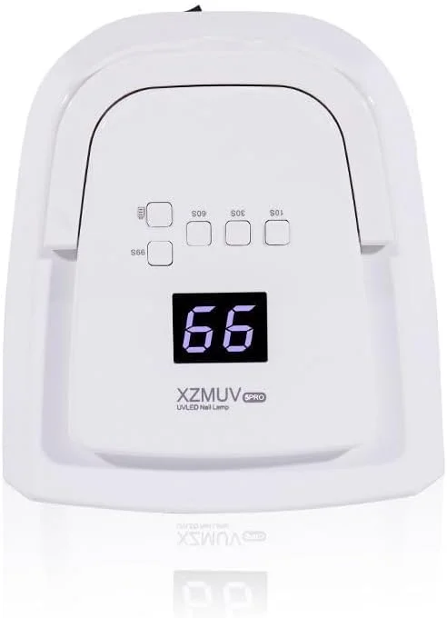 لامپ خشک کن ناخن UV/LED بی سیم 2 در 1 حرفه ای گلوبال فشن، خشک کردن سریع 36 واتی در 30 ثانیه، سنسور اتوماتیک، 3 تنظیمات تایمر، صفحه نمایش دیجیتال، نتایج سالن در خانه - XZMUV 5PRO (سفید)