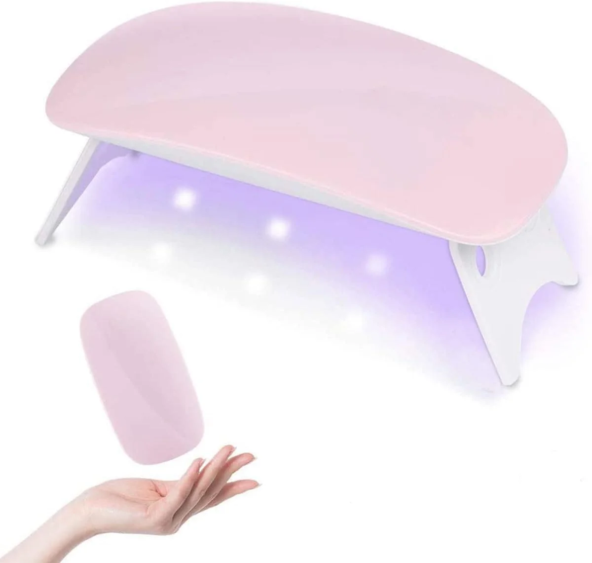 چراغ LED کوچک UV ناخن ALMEKAQUZ، خشک کن قابل حمل لاک ژل با طرح موس، خشک کردن سریع 30 ثانیه ای، قابل شارژ USB، طراحی اندازه جیبی برای مانیکور خانگی و مسافرتی (صورتی)