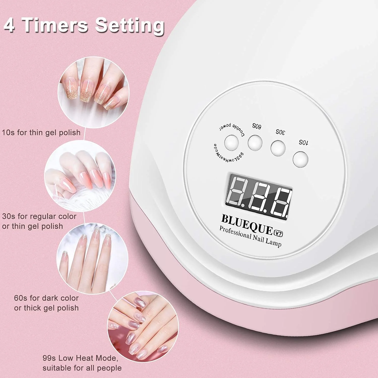 ست دستگاه خشک کن لاک ناخن UV LED نالاکال، دستگاه خشک کن حرفه ای ناخن 168 وات، بهترین دستگاه UV LED برای لاک های ژلی ناخن دست و پا