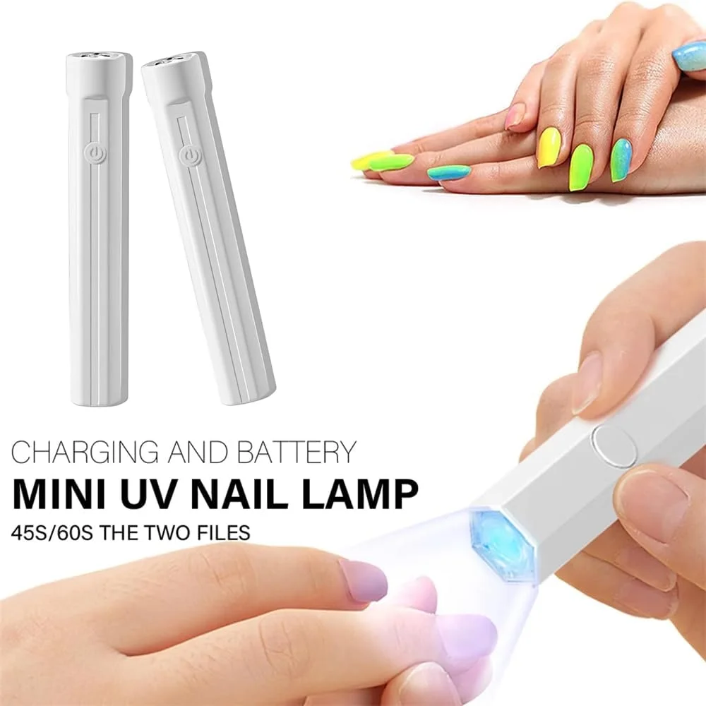 چراغ UV دستی Azonee، چراغ UV کوچک برای ناخن های ژلی، چراغ قوه خشک کن ناخن قابل شارژ LED، چراغ ژلی برای خشک کردن چسب ناخن و نگین، چراغ قوه قابل حمل USB برای طراحی ناخن در خانه و مانیکور DIY