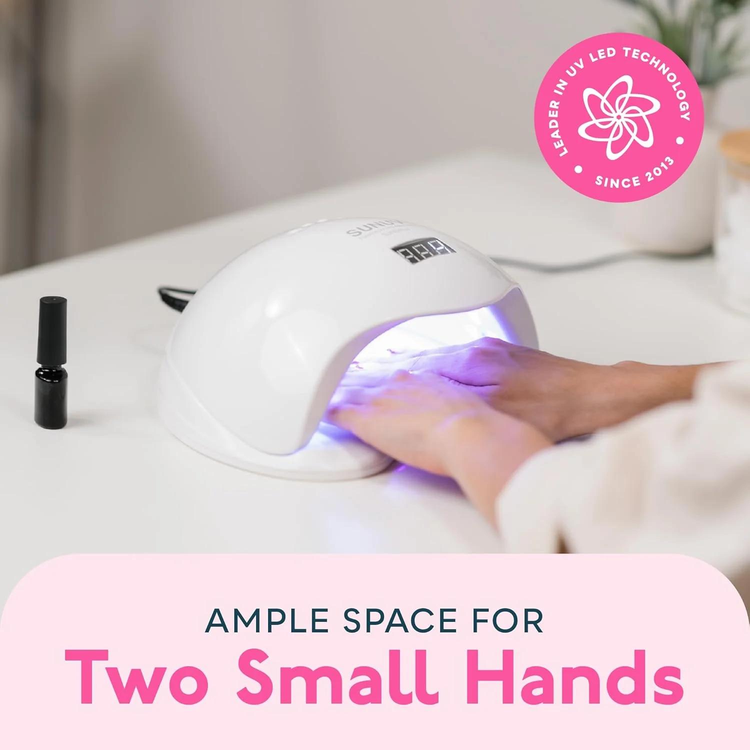 دستگاه خشک کن لاک ناخن UV LED، دستگاه حرفه ای ژل SUNUV برای مانیکور و پدیکور با سنسور و 4 تایمر مدل SUN5Plus