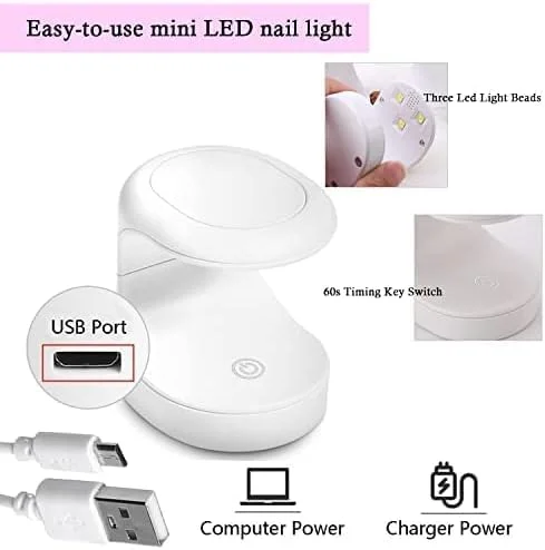 چراغ ناخن مینی MAGIC ARMOR 16w UV، خشک کن لاک ناخن قابل حمل، مناسب برای استفاده از چسب ناخن ژلی، ژل بیلدر و ناخن های مصنوعی