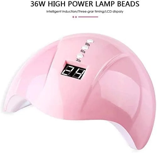 دستگاه خشک کن ناخن LED یو وی ORiTi، لامپ یو وی LED ناخن 24 وات با 3 تایمر و سنسور اتصال USB برای لاک ژل ناخن انگشتان دست و پا (صورتی)
