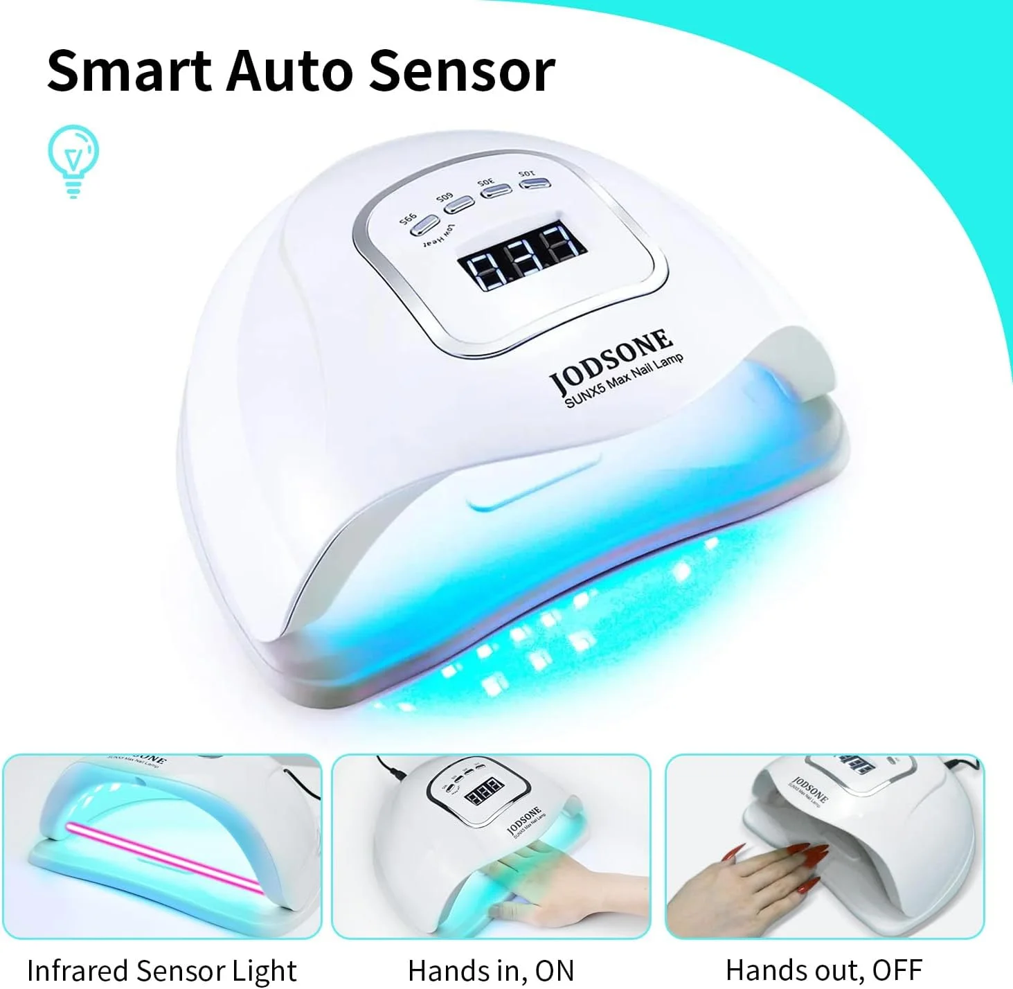 دستگاه خشک کن لاک ژل یو وی LED جادسون 150 وات، چراغ ناخن ژلی با 45 لامپ LED، چراغ LED ناخن برای ناخن های ژلی با سنسور اتوماتیک و 4 تایمر... دستگاه خشک کن لاک ژل یو وی LED جادسون 150 وات، چراغ ناخن ژلی با 45 لامپ LED، چراغ LED ناخن برای ناخن های ژلی با سنسور اتوماتیک و 4 تایمر...