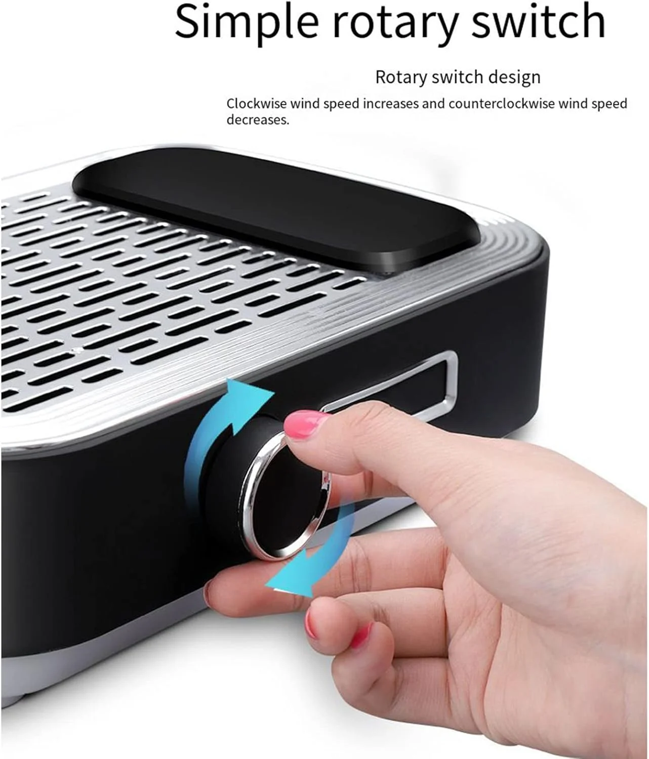 دستگاه جمع کننده گرد و غبار ناخن 80 وات، جاروبرقی گرد و غبار ناخن برای دریل های ناخن، فن استخراج کننده پاک کننده گرد و غبار ناخن با شارژ بی سیم، مکش قابل تنظیم، ابزار مانیکور (رنگ: مشکی)