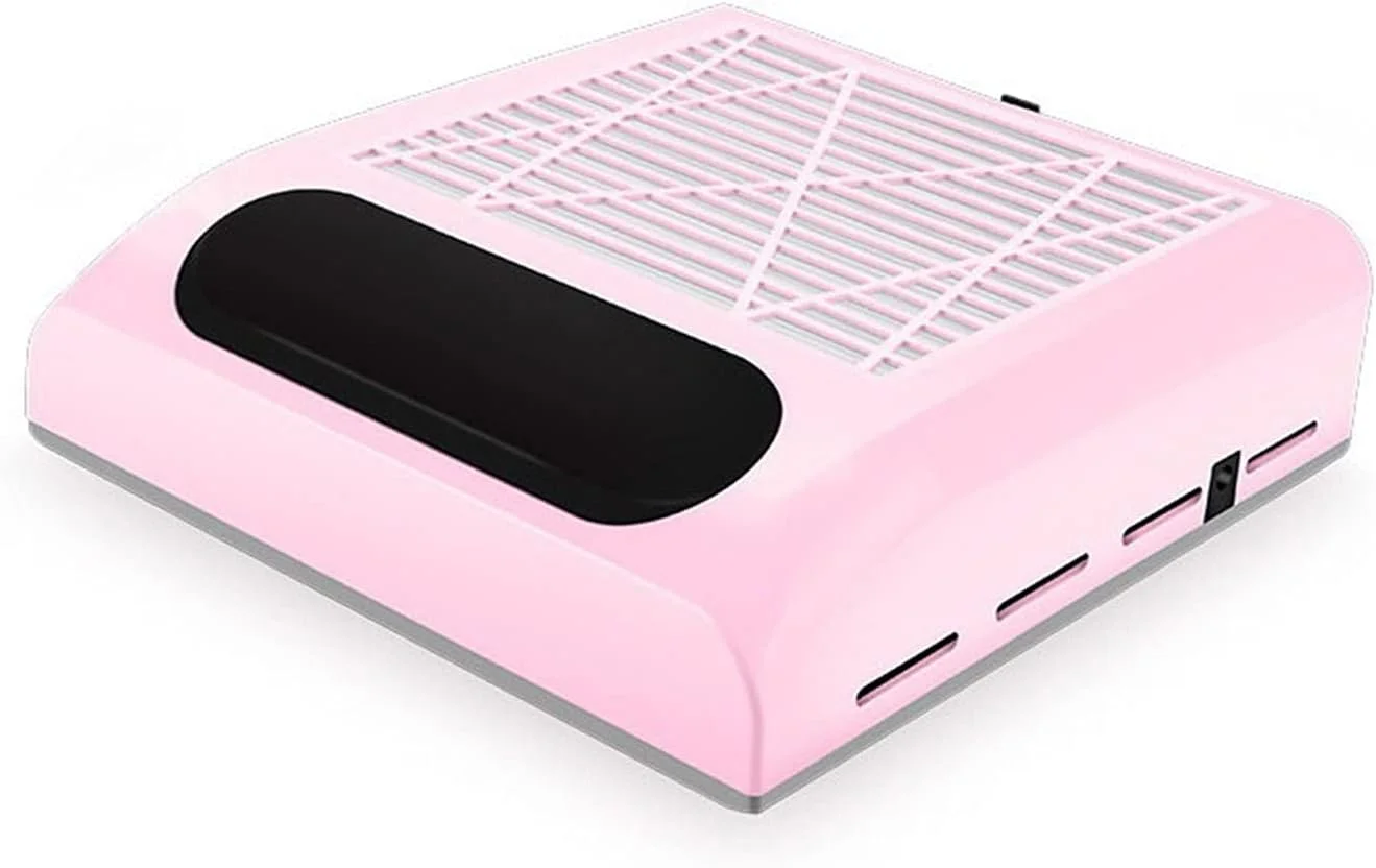 دستگاه جمع کننده گرد و غبار ناخن TISTIK 80W، فن مکنده گرد و غبار ناخن، ابزار مانیکور با فیلتر، قدرت بالا، ابزار هنری برای مانیکور، فیلتر ناخن حرفه ای (رنگ: صورتی)