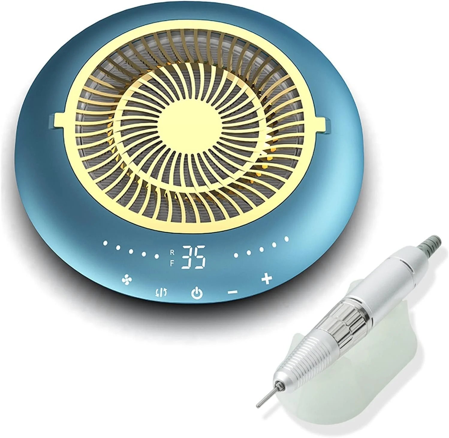 دستگاه مانیکور 2 در 1 BREAUX با قدرت 60 وات، جمع کننده گرد و غبار ناخن، جاروبرقی ناخن، فن دستگاه مانیکور، مکش قوی ناخن، کم صدا، ابزار سالن ناخن، لوازم ناخن (رنگ: آبی با دسته)