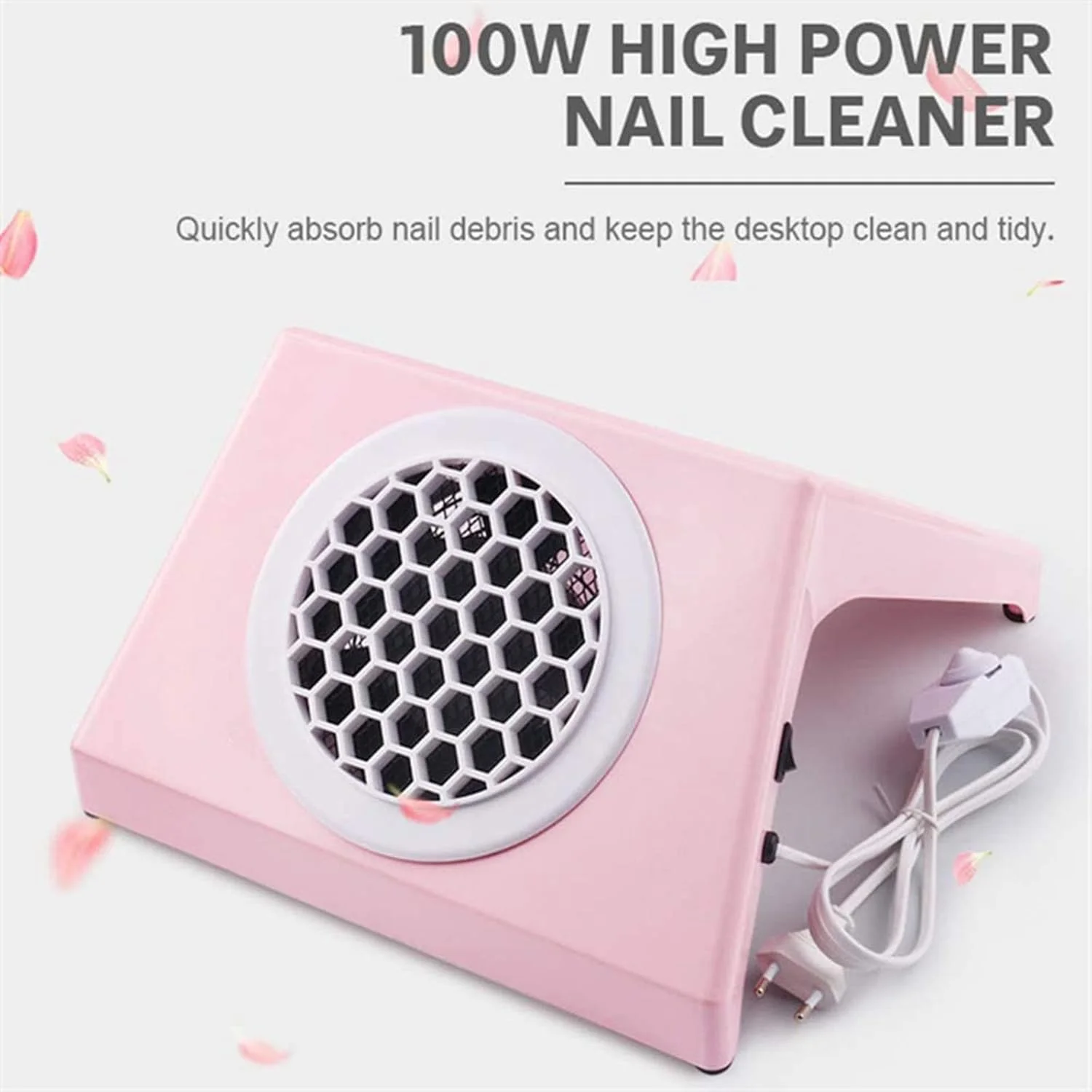 دستگاه مکنده گرد و غبار ناخن با قدرت بالا، 100 وات، جمع کننده گرد و غبار مانیکور با کیسه های جمع آوری گرد و غبار، سرعت قابل تنظیم، ابزار فن جمع آوری تجهیزات سالن آرایش ناخن حرفه ای