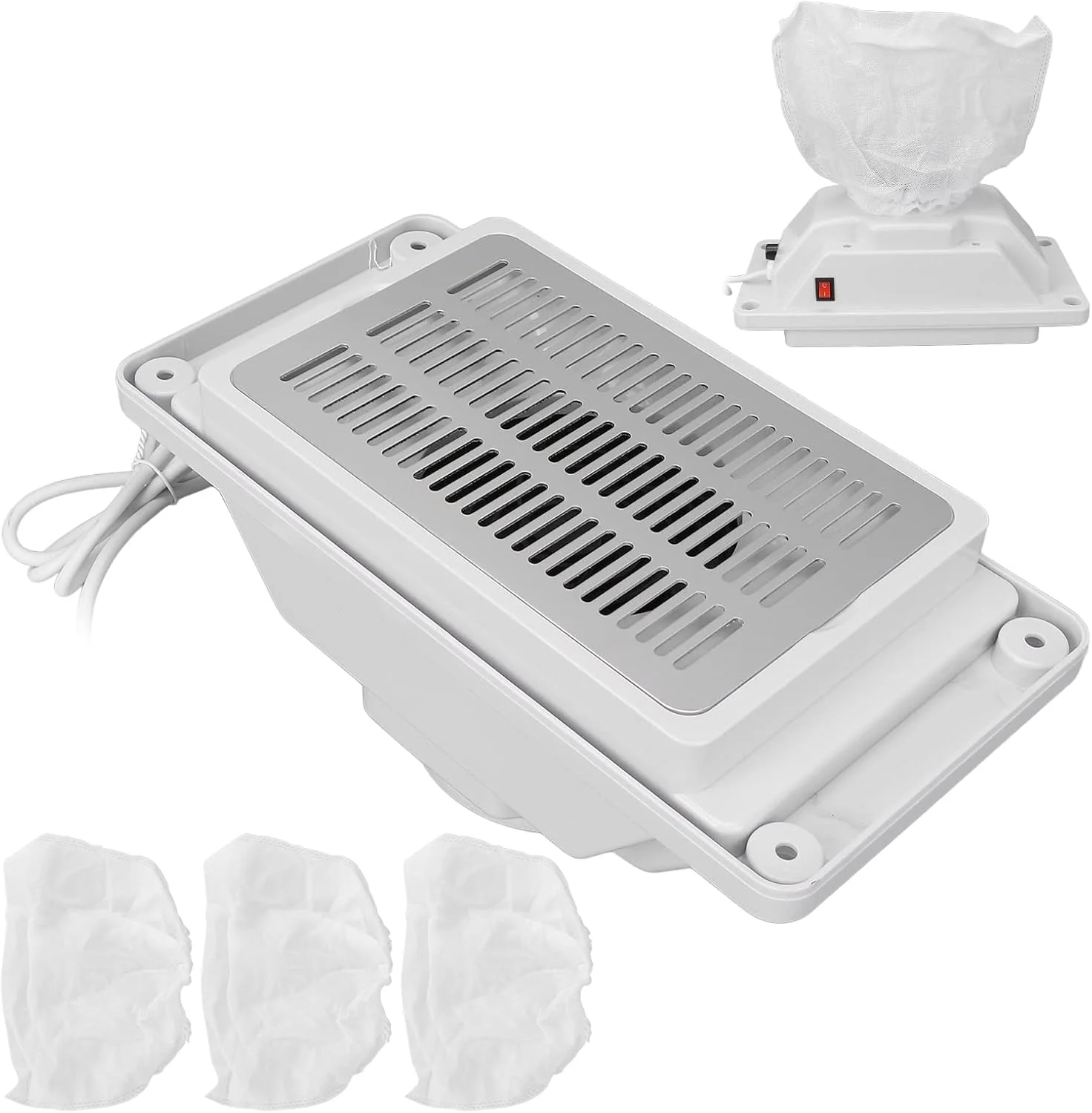 دستگاه جمع کننده گرد و غبار ناخن، فن مکش قدرتمند 6 واتی با 3 کیسه ذخیره سازی، دستگاه مکنده برقی قابل حمل برای سالن های آرایشی و منزل