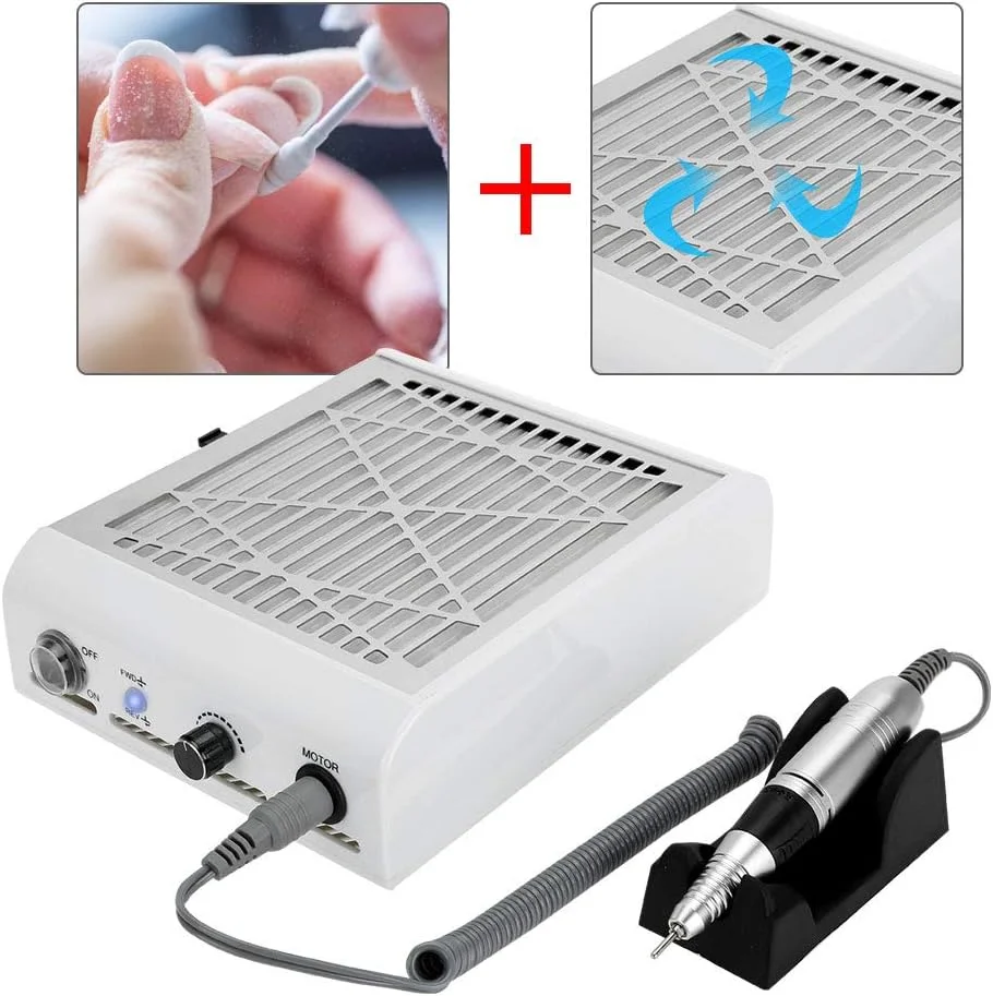 دستگاه جمع کننده گرد و غبار ناخن 60 وات، فن مکنده قدرتمند گرد و غبار ناخن، ابزار مانیکور دستگاه هنر ناخن (US)