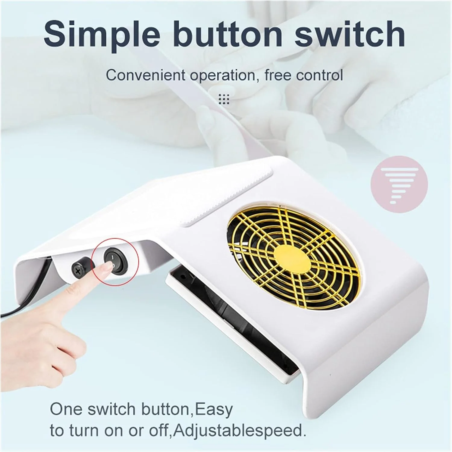 دستگاه جمع کننده گرد و غبار ناخن FURLOU، فن مکنده قدرتمند برای مانیکور 40 وات، مکش قوی، همه چیز برای دستگاه جاروبرقی مانیکور، پاک کننده گرد و غبار برای جذب گرد و غبار ناخن (رنگ: جاروبرقی سفید)