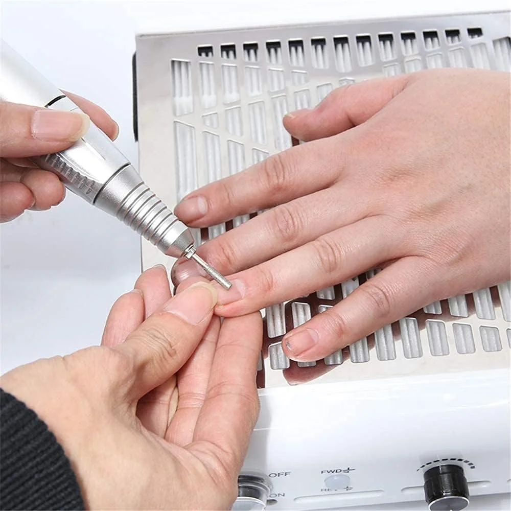 دستگاه چند منظوره 2 در 1 مکنده گرد و غبار ناخن، فن برقی دریل ناخن، ابزار و تجهیزات مانیکور پدیکور و تمیز کننده ناخن