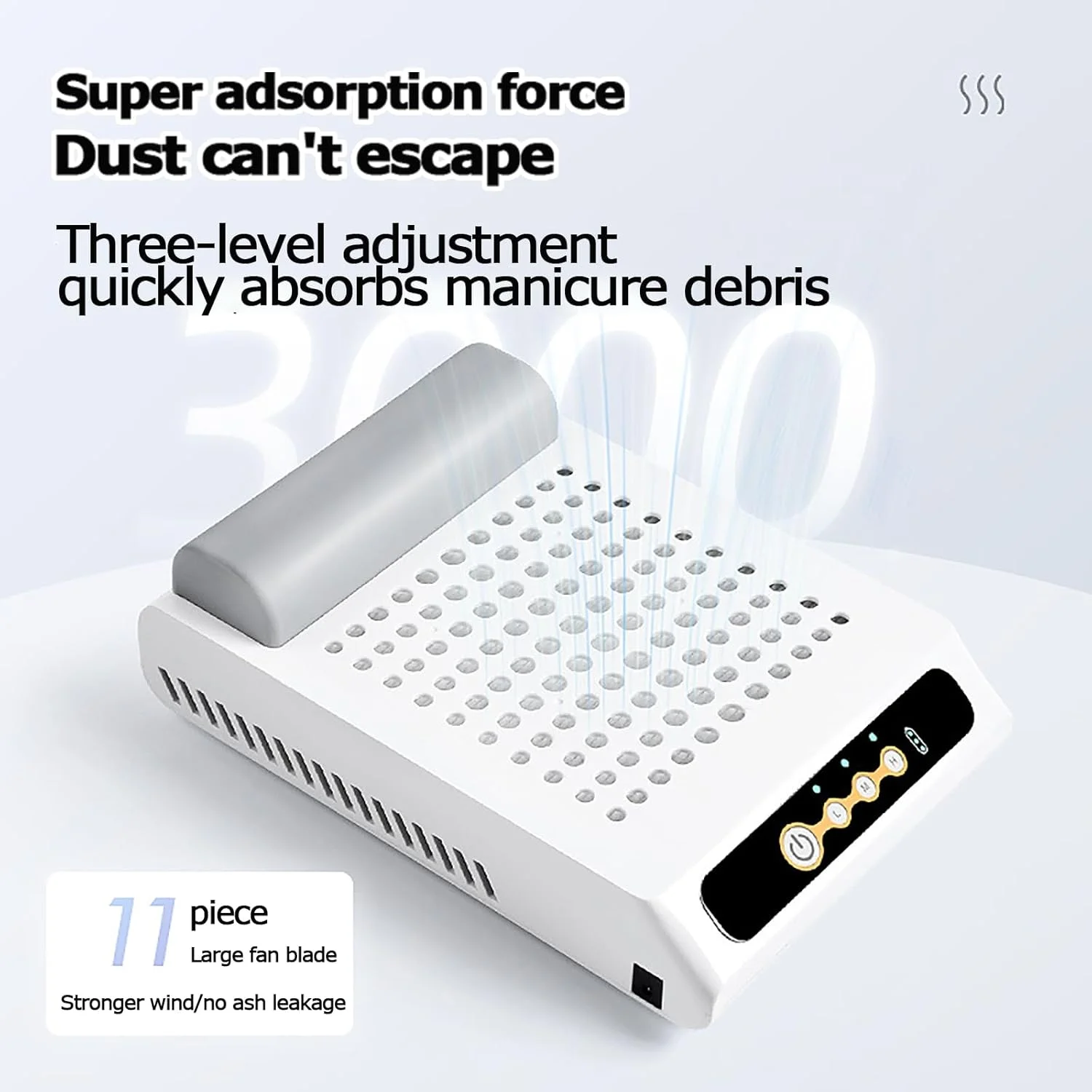 دستگاه جمع کننده گرد و غبار ناخن VoOqo، 70 وات، قابل شارژ، فن جاروبرقی، کم صدا، مکش قوی برای ناخن های ژلی آکریلیک