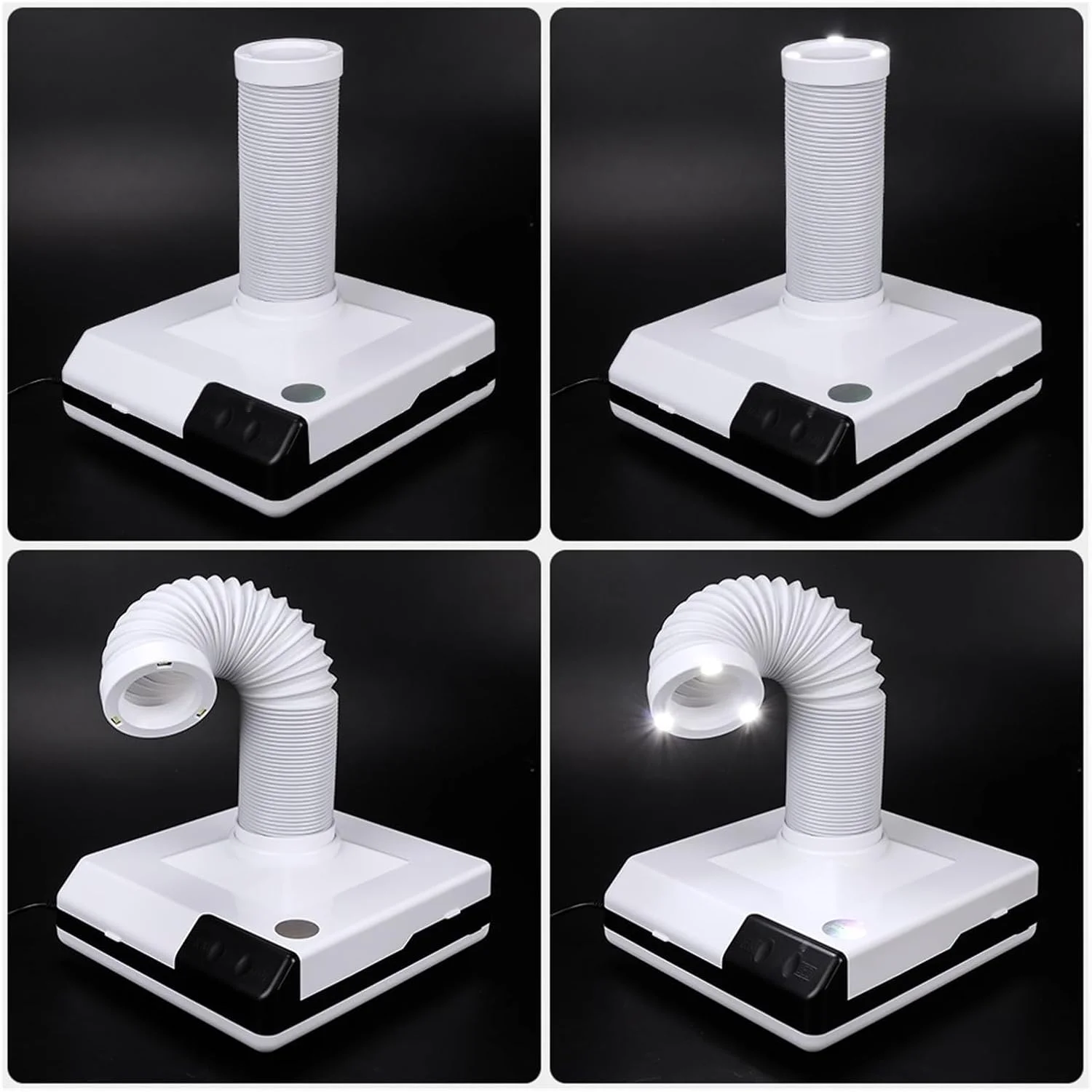 دستگاه جمع کننده گرد و غبار ناخن 60 واتی، جاروبرقی مانیکور برای سالن آرایشی، فن مکنده قوی با نورافکن LED دستگاه جمع کننده گرد و غبار ناخن 60 واتی، جاروبرقی مانیکور برای سالن آرایشی، فن مکنده قوی با نورافکن LED