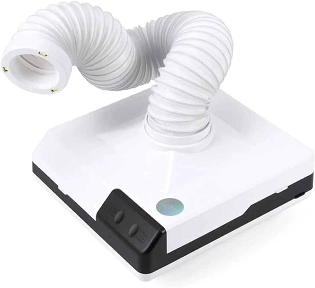 دستگاه جمع کننده گرد و غبار ناخن 60 وات، جاروبرقی مانیکور برای سالن آرایشی، فن قدرتمند مکنده گرد و غبار با نورافکن LED