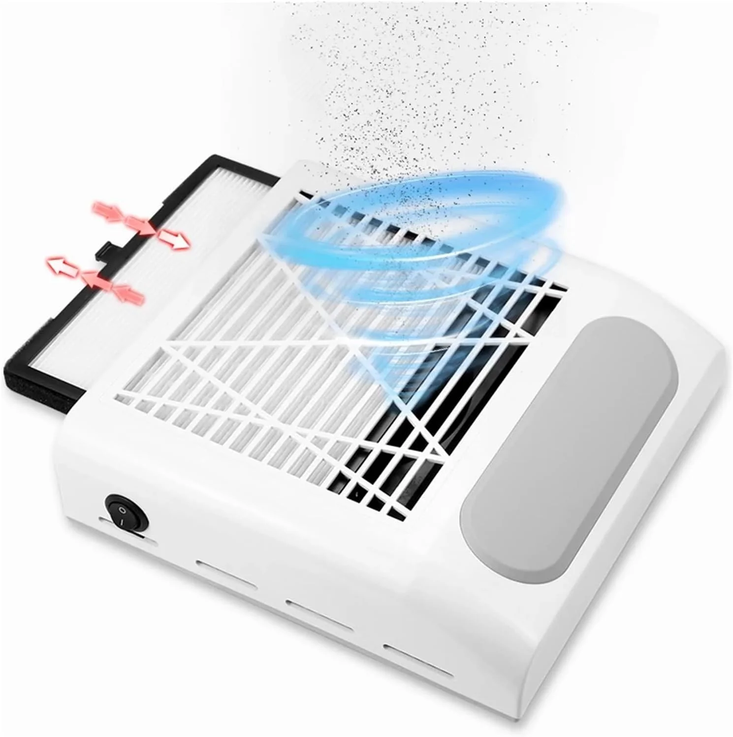 فن جمع کننده گرد و غبار ناخن، ابزار ماشین مانیکور با فیلتر قابل جابجایی، قدرت بالا، ابزار هنری برای سالن (سفید)