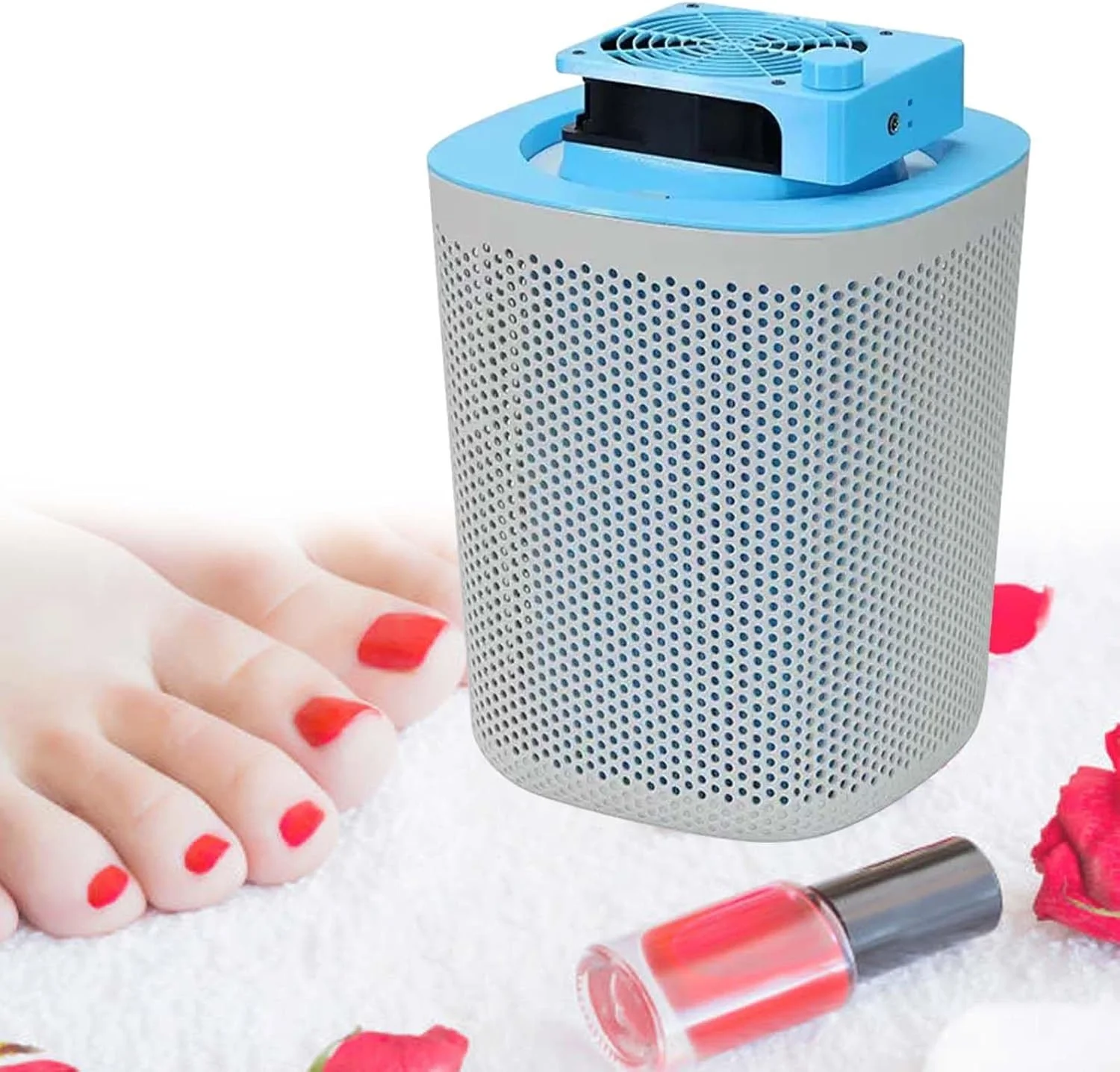 دستگاه جمع کننده گرد و غبار پا فوق العاده بی صدا، فیلتر قابل استفاده مجدد و فن مکنده ناخن 40 واتی قدرتمند، ابزار مانیکور برقی - جمع کننده هنر ناخن کم صدا، صورتی، بنفش، آبی