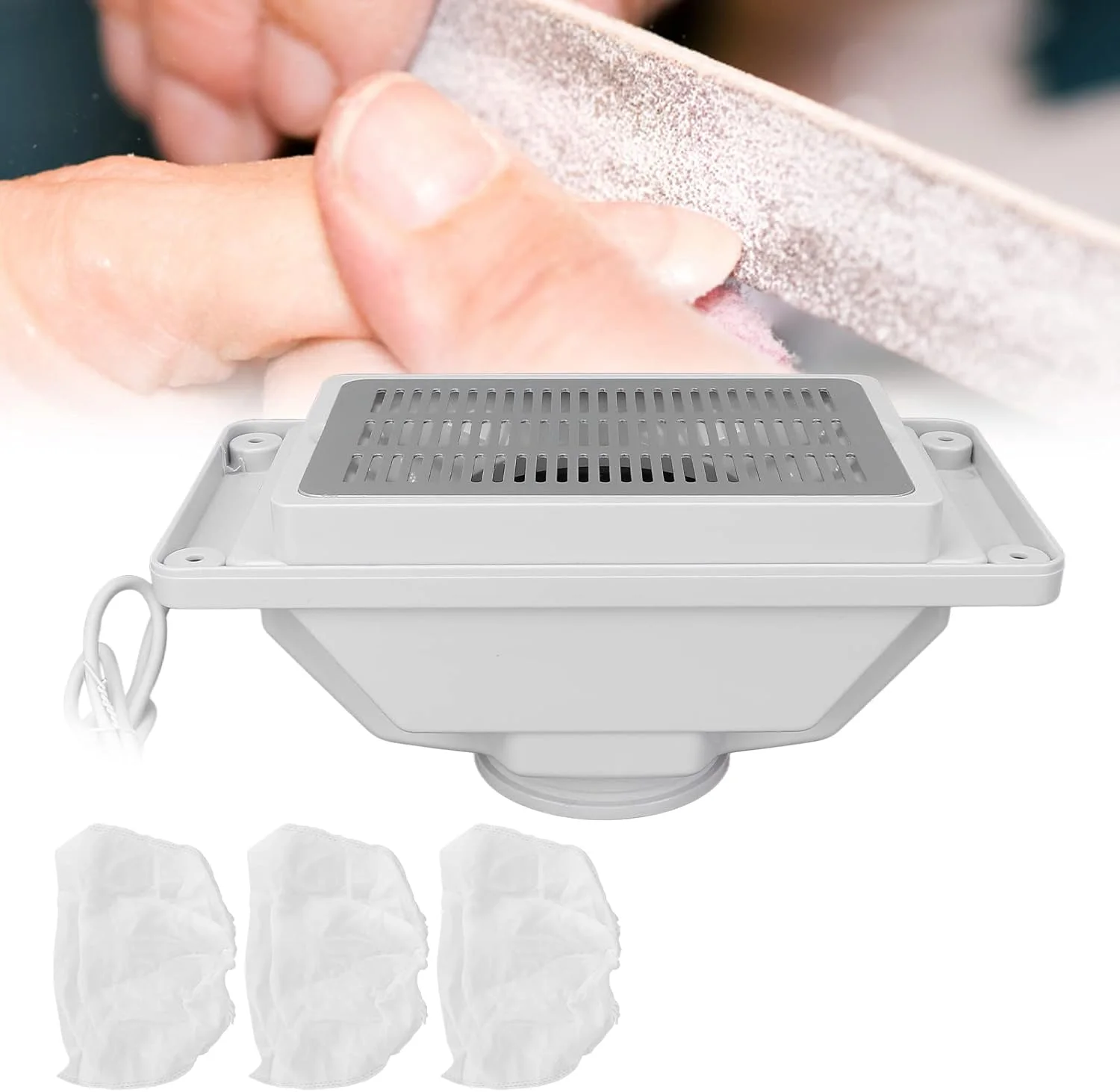 دستگاه جمع کننده گرد و غبار ناخن، فن مکنده قوی برای لاک ژل و کاشت ناخن با 3 کیسه دستگاه جمع کننده گرد و غبار ناخن، فن مکنده قوی برای لاک ژل و کاشت ناخن با 3 کیسه