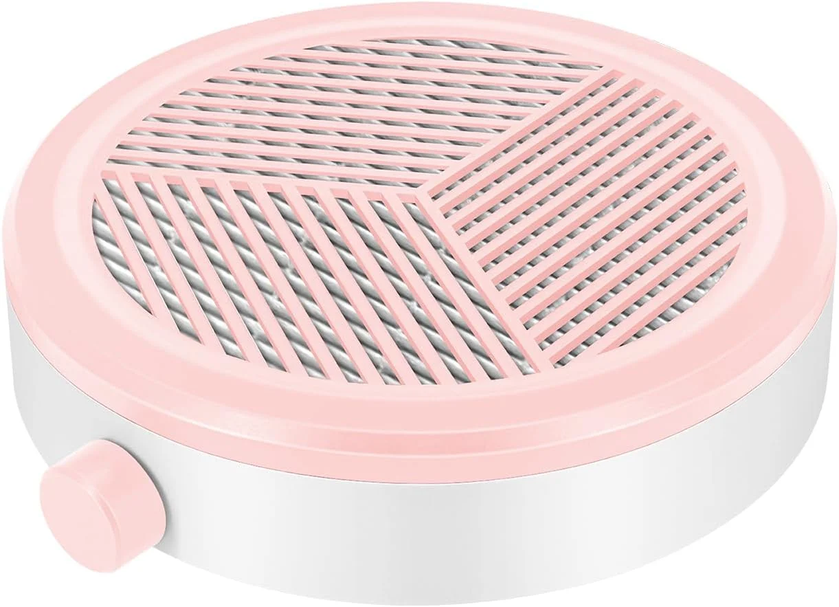 جمع کننده کوچک گرد و غبار ناخن AONOLOVO، فن جاروبرقی برقی قدرتمند و بی صدا با مکش قابل تنظیم برای مانیکور ناخن، ژل ناخن اکریلیک، کم صدا، صورتی