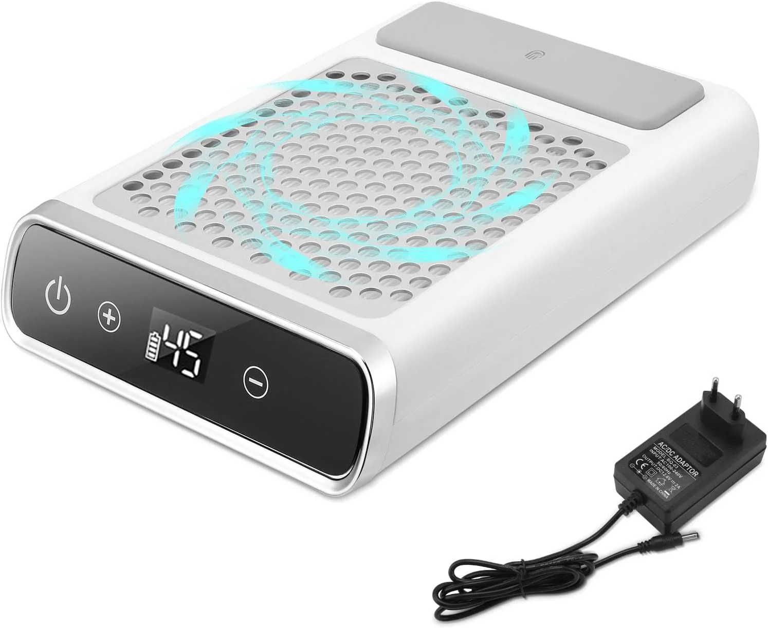 دستگاه مکنده گرد و غبار ناخن، 80 وات، بی سیم، باطری خور، دستگاه جمع آوری گرد و غبار ناخن قابل شارژ با فن مکش قدرتمند برای مانیکور، دستگاه مکنده ناخن با فیلتر، مناسب برای سالن ناخن