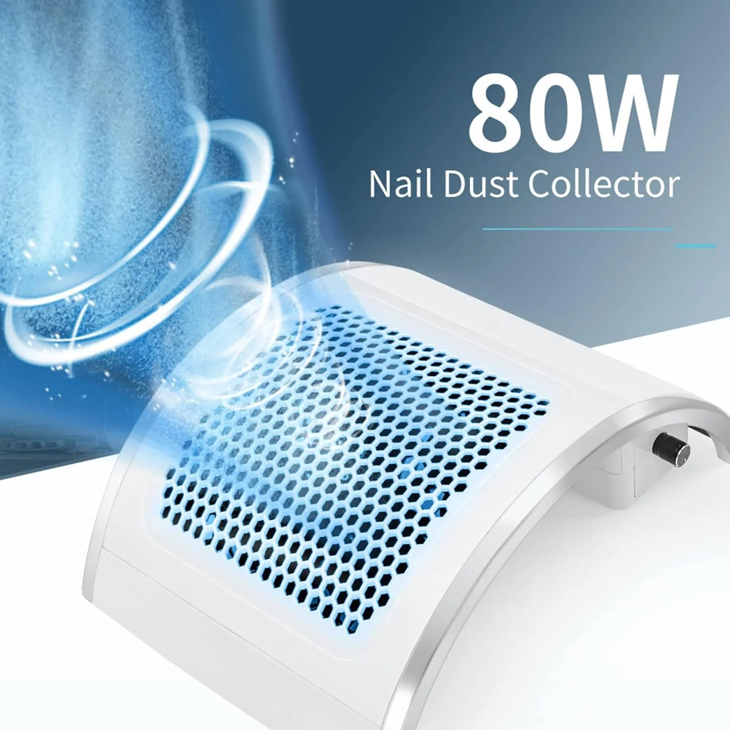 دستگاه جمع کننده گرد و غبار ناخن، مکنده قوی ناخن، تمیز کننده گرد و غبار ناخن 80 وات با 4 فن و 2 کیسه جمع آوری گرد و غبار، دستگاه مکش برقی گرد و غبار برای پولیش ناخن ژلی اکریلیک، سالن ناخن
