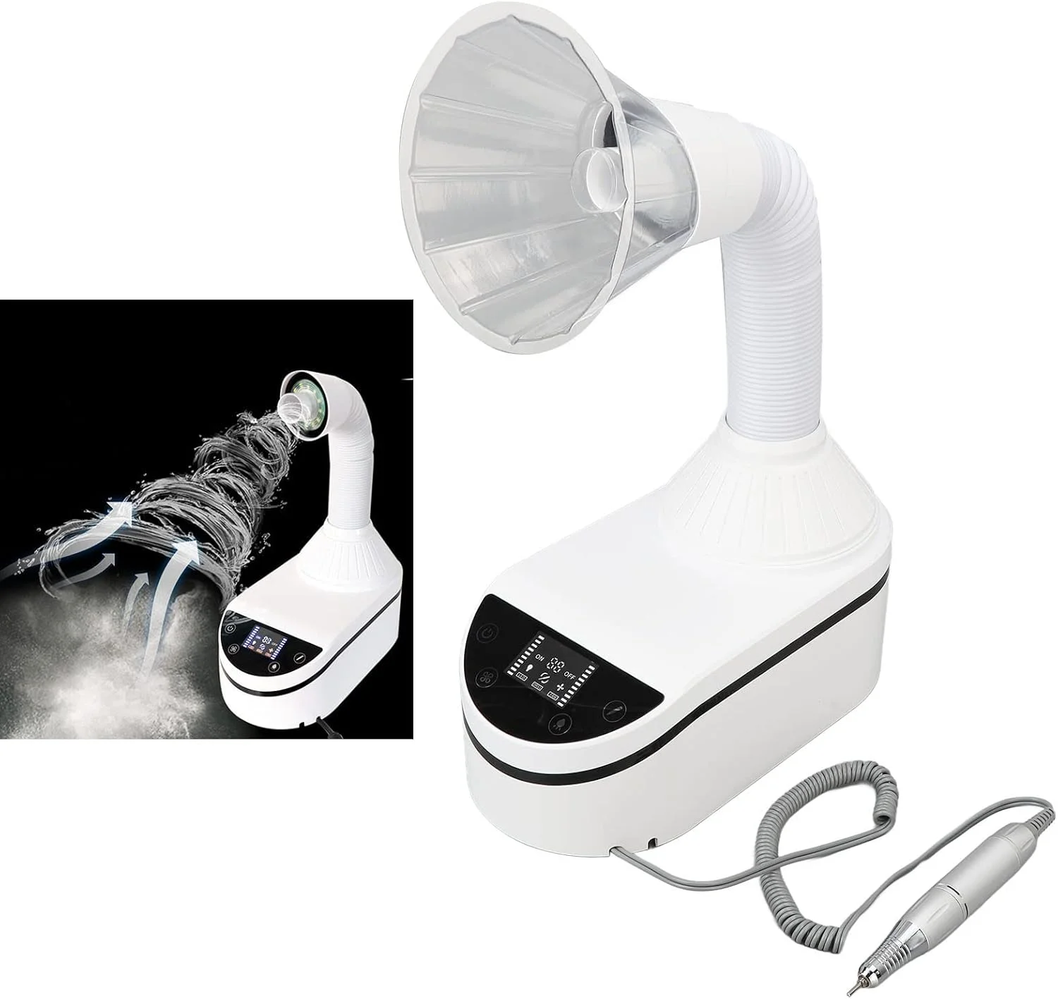 دستگاه جمع کننده گرد و غبار ناخن 230 واتی، دستگاه 2 در 1 دریل ناخن با پوشش پلاستیکی، چراغ LED، مکنده قوی فن، خشک کن هوای جاروبرقی مانیکور برای ناخن های اکریلیک پولیش (دوشاخه آمریکایی) دستگاه جمع کننده گرد و غبار ناخن 230 واتی، دستگاه 2 در 1 دریل ناخن با پوشش پلاستیکی، چراغ LED، مکنده قوی فن، خشک کن هوای جاروبرقی مانیکور برای ناخن های اکریلیک پولیش (دوشاخه آمریکایی)