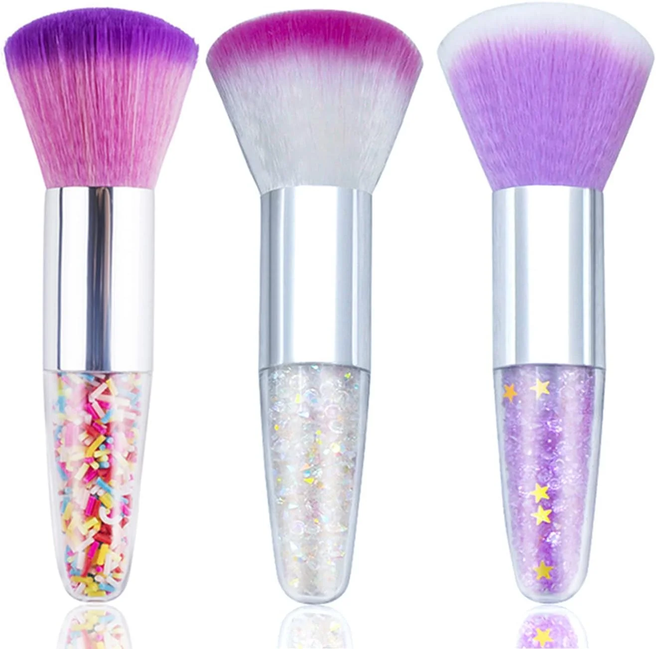 مجموعه 3 عددی برس گردگیری ناخن DANNEASY، برس های تمیز کننده گرد و غبار ناخن، برس پودر ناخن، برس بزرگ رژگونه آرایشی، مجموعه برس طراحی ناخن، ابزار طراحی ناخن