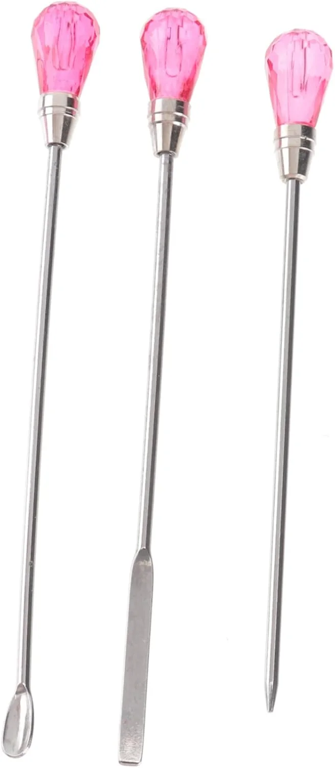 minkissy ست ابزار چند منظوره ترکیب مانیکور، 2 ست میله همزن طراحی ناخن مناسب استفاده خانگی سالن، ایده آل برای طراحی ناخن، رنگ تصادفی