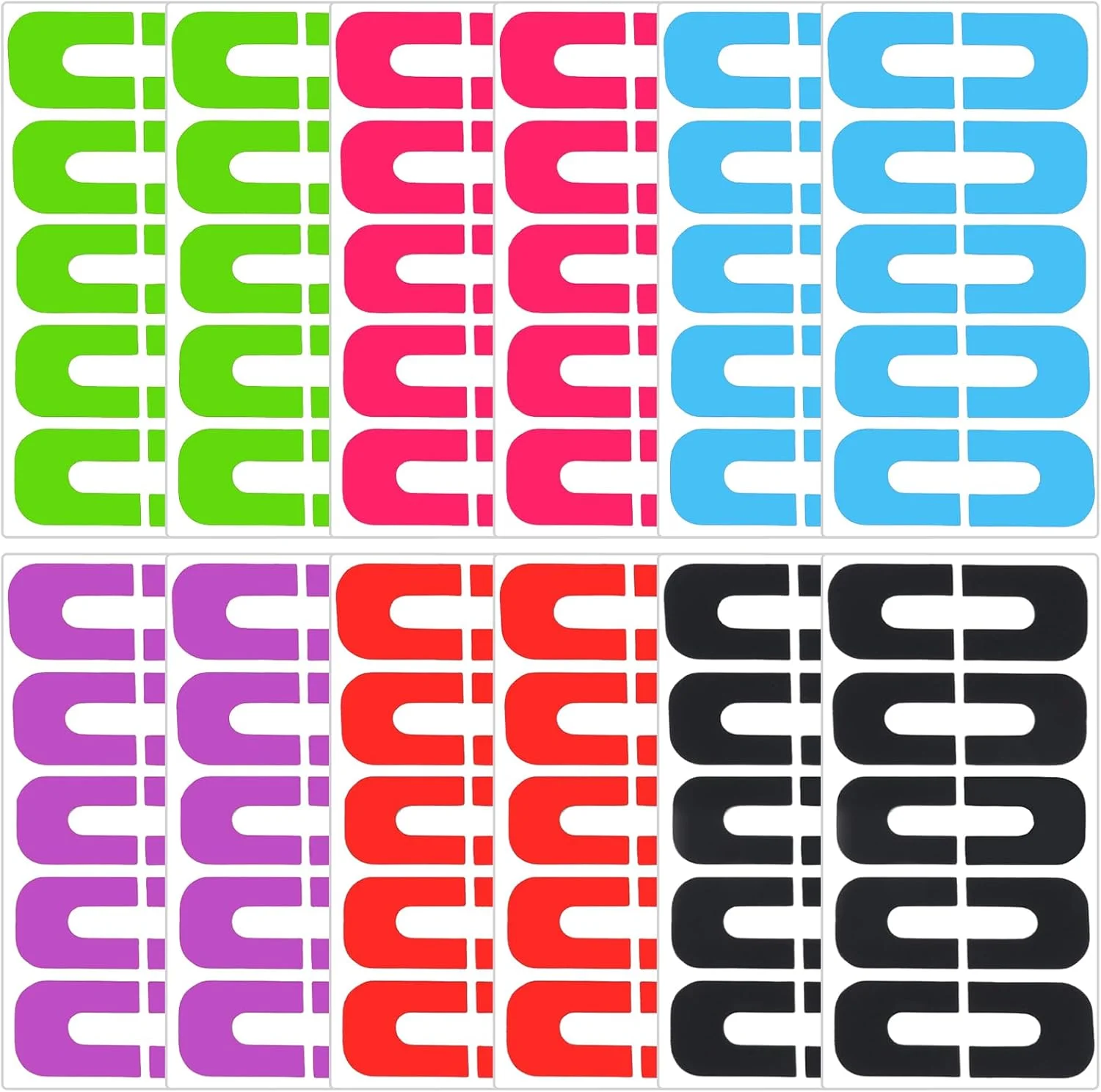 120 عدد محافظ لاک ناخن برای انگشتان، محافظ لاک ناخن U شکل، محافظ کوتیکول جداشدنی برای طراحی ناخن، طراحی فرانسوی، طرح دار، 6 رنگ