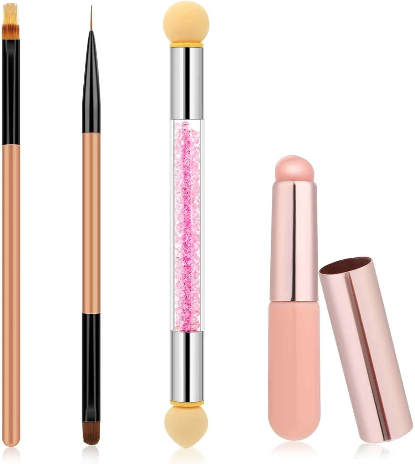 ست قلم موی آمبره ناخن Abeillo، ست برس ناخن برای ناخن های ژلی، قلم اسفنجی گرادیانی ناخن، برس های خط ناخن، برس های طراحی ناخن برای ابزارهای مانیکور DIY ناخن