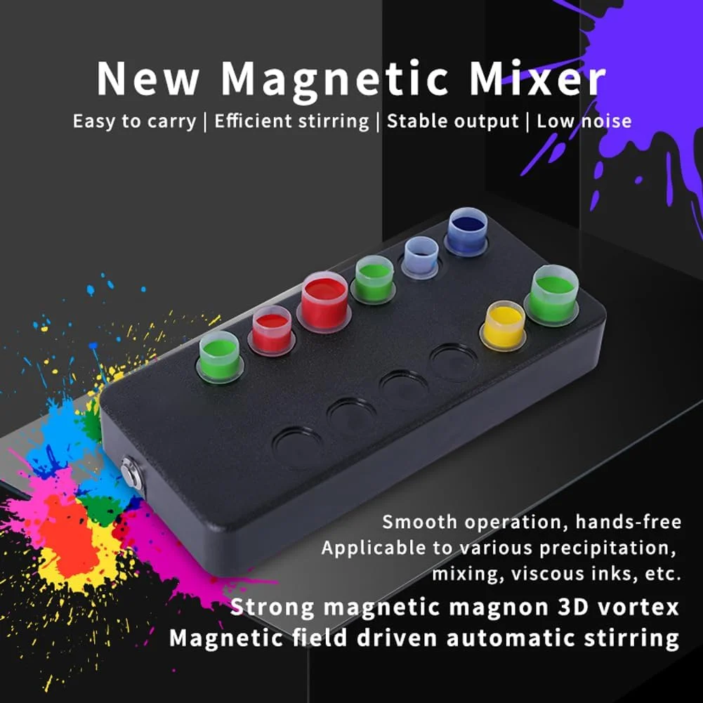 میکسر ورتکس کوچک، ست رنگ تاتو، همزن رنگدانه جوهر تاتو شارژی، 12 جایگاه با 40 فنجان رنگ و 200 میله مغناطیسی برای جوهر رنگدانه تاتو، لاک ناخن، رنگ مژه میکسر ورتکس کوچک، ست رنگ تاتو، همزن رنگدانه جوهر تاتو شارژی، 12 جایگاه با 40 فنجان رنگ و 200 میله مغناطیسی برای جوهر رنگدانه تاتو، لاک ناخن، رنگ مژه